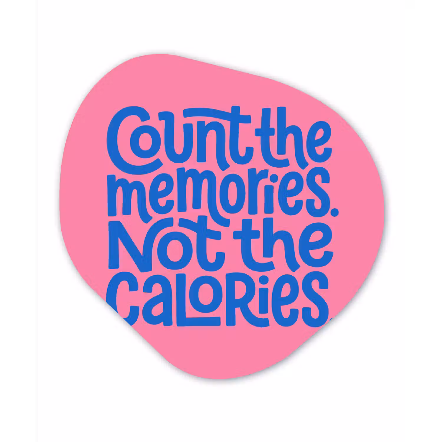 Memories - Roze - Blauw - Quote Wandcirkel Organisch Aluminium middel -3d