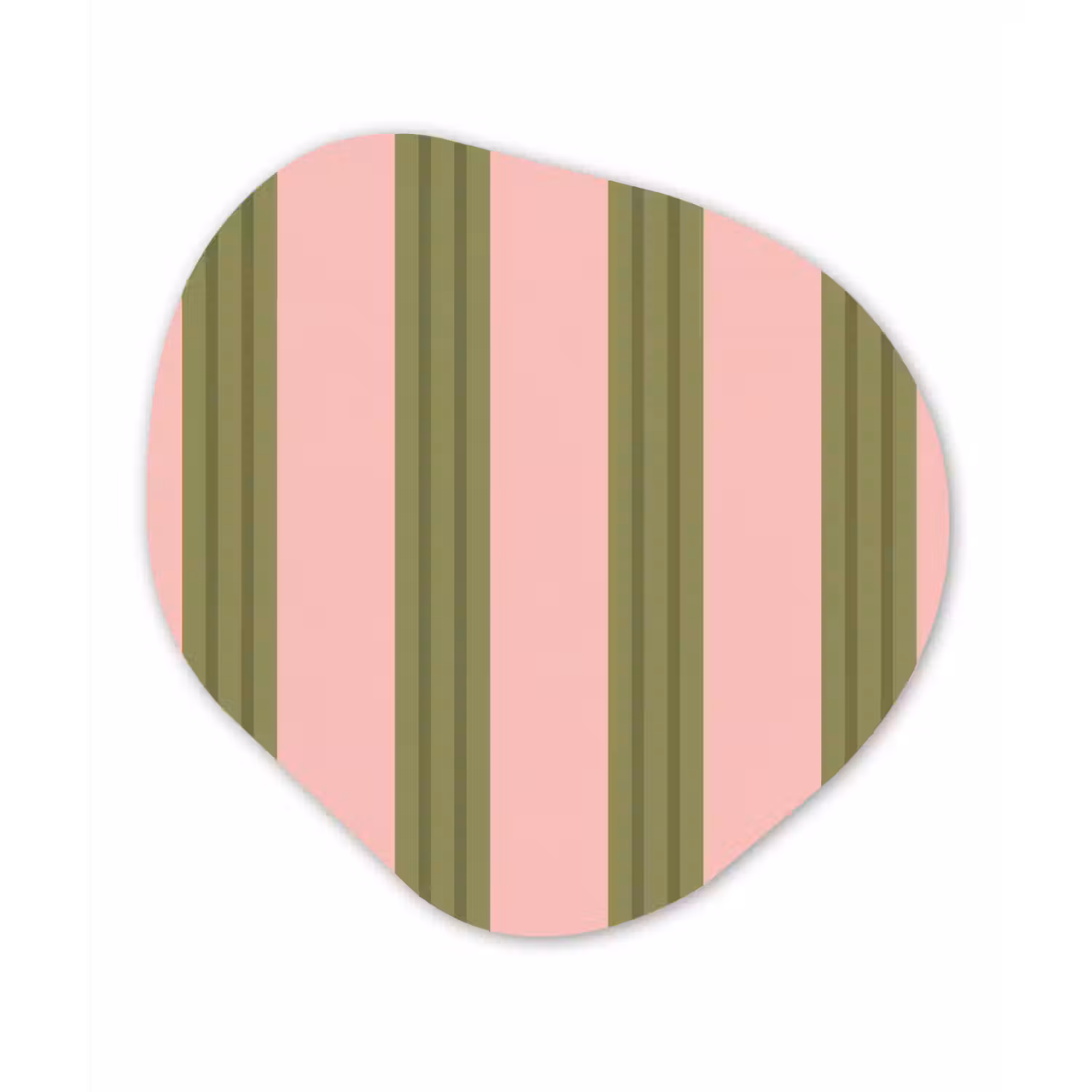 Patroon - Strepen - Abstract - Roze - Groen Wandcirkel Organisch Aluminium middel -3d