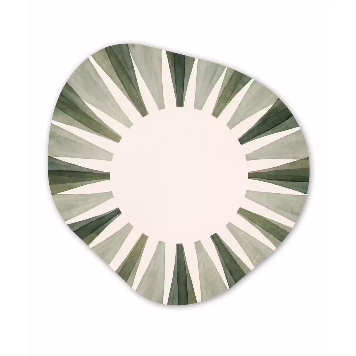 Planten - Abstract - Waterverf - Groen - Natuur Wandcirkel Organisch Aluminium middel -3d