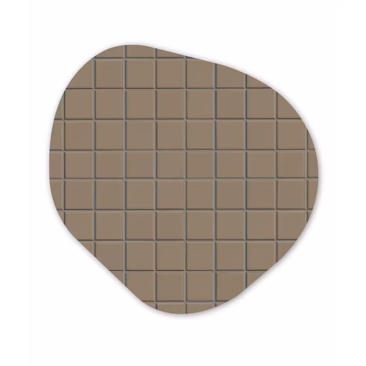 Tegel - Patroon - Taupe Wandcirkel Organisch Aluminium middel 851 -3d