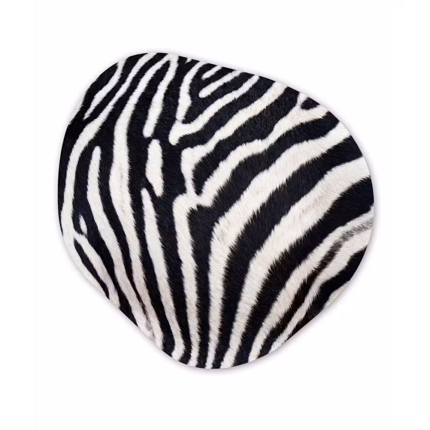 Zebra - Vacht - Klassiek - Zwart - Wit Wandcirkel Organisch Aluminium middel -3d