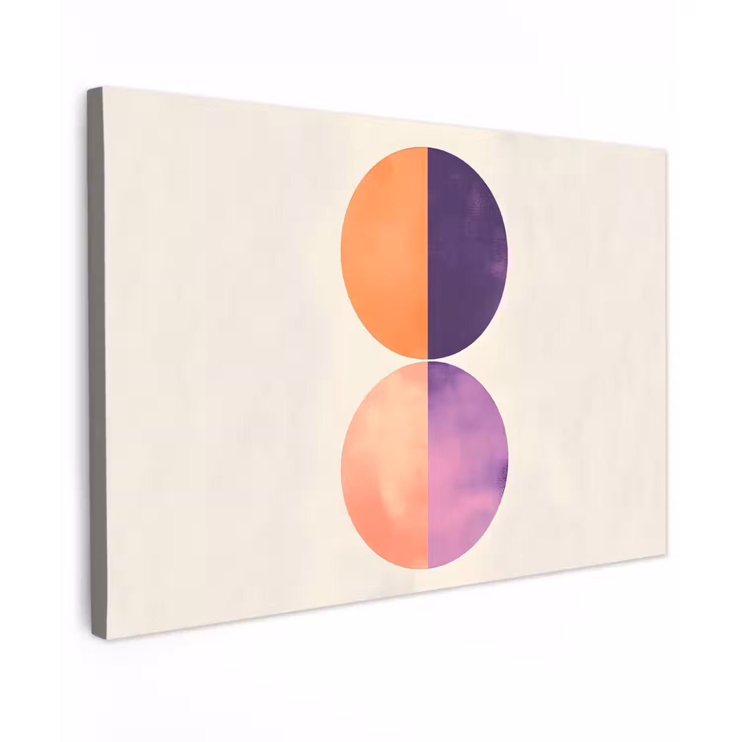 Abstract - Cirkels - Paars Tuinposter op houten frame 2 cm dik klein -3d