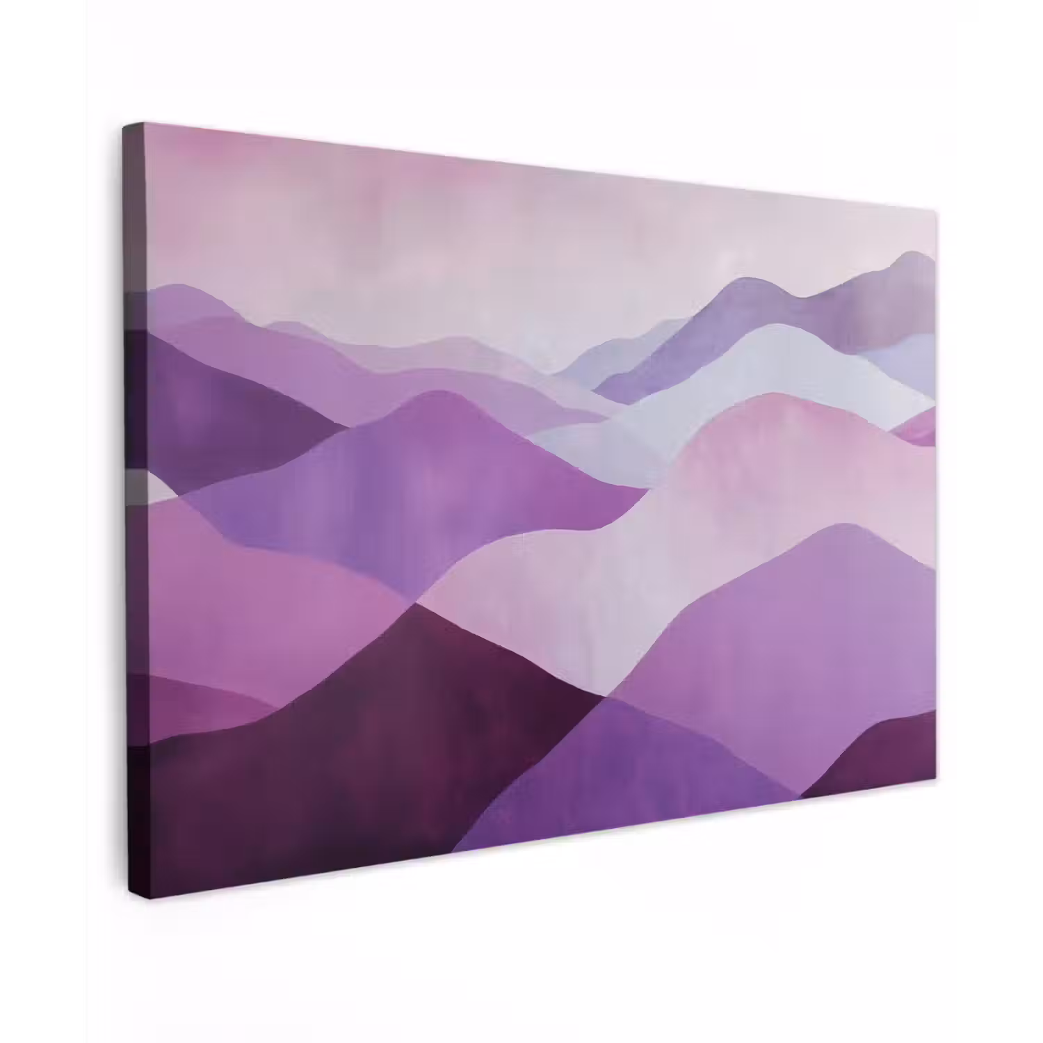 Abstract - Heuvels - Landschap - Paars Tuinposter op houten frame 2 cm dik klein -3d