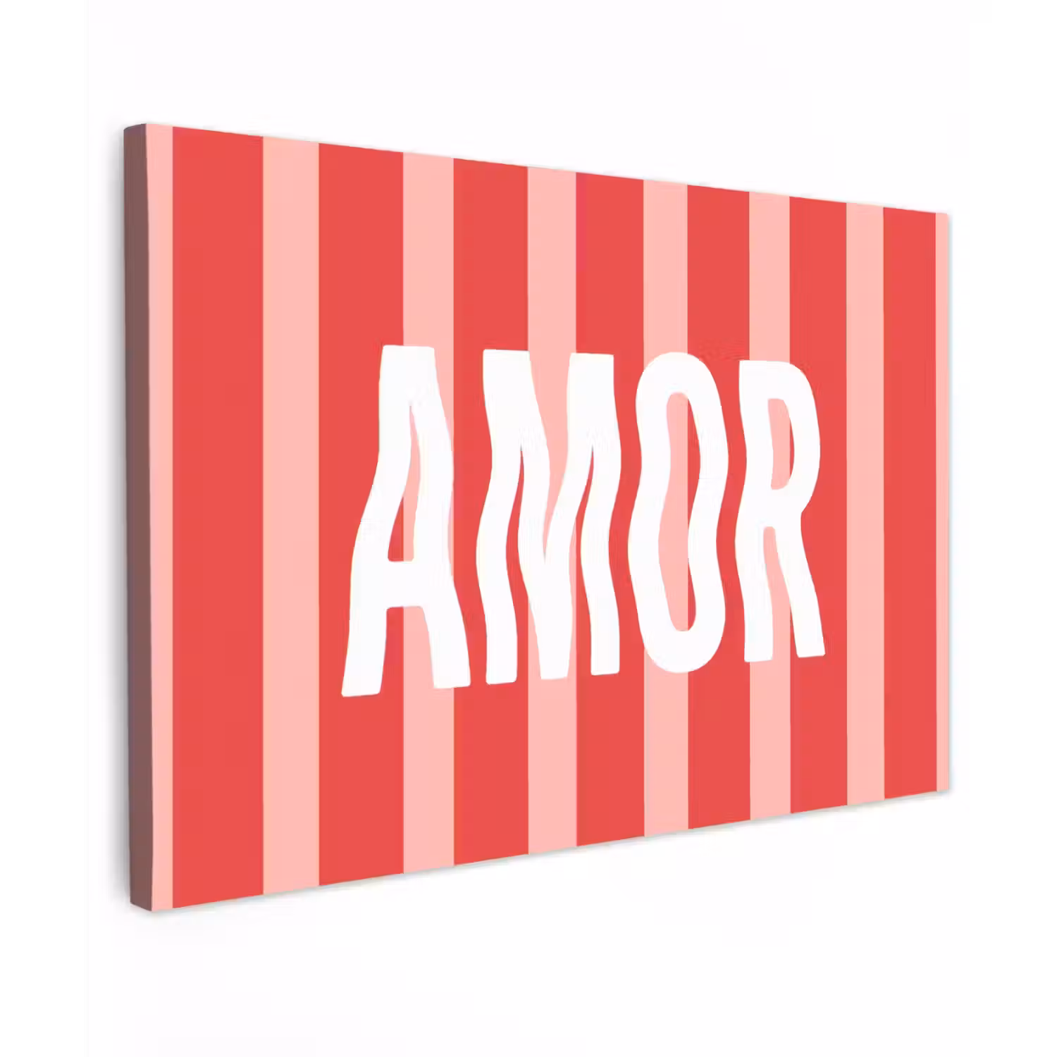 Amor - Strepen - Rood - Roze Tuinposter op houten frame 2 cm dik klein -3d