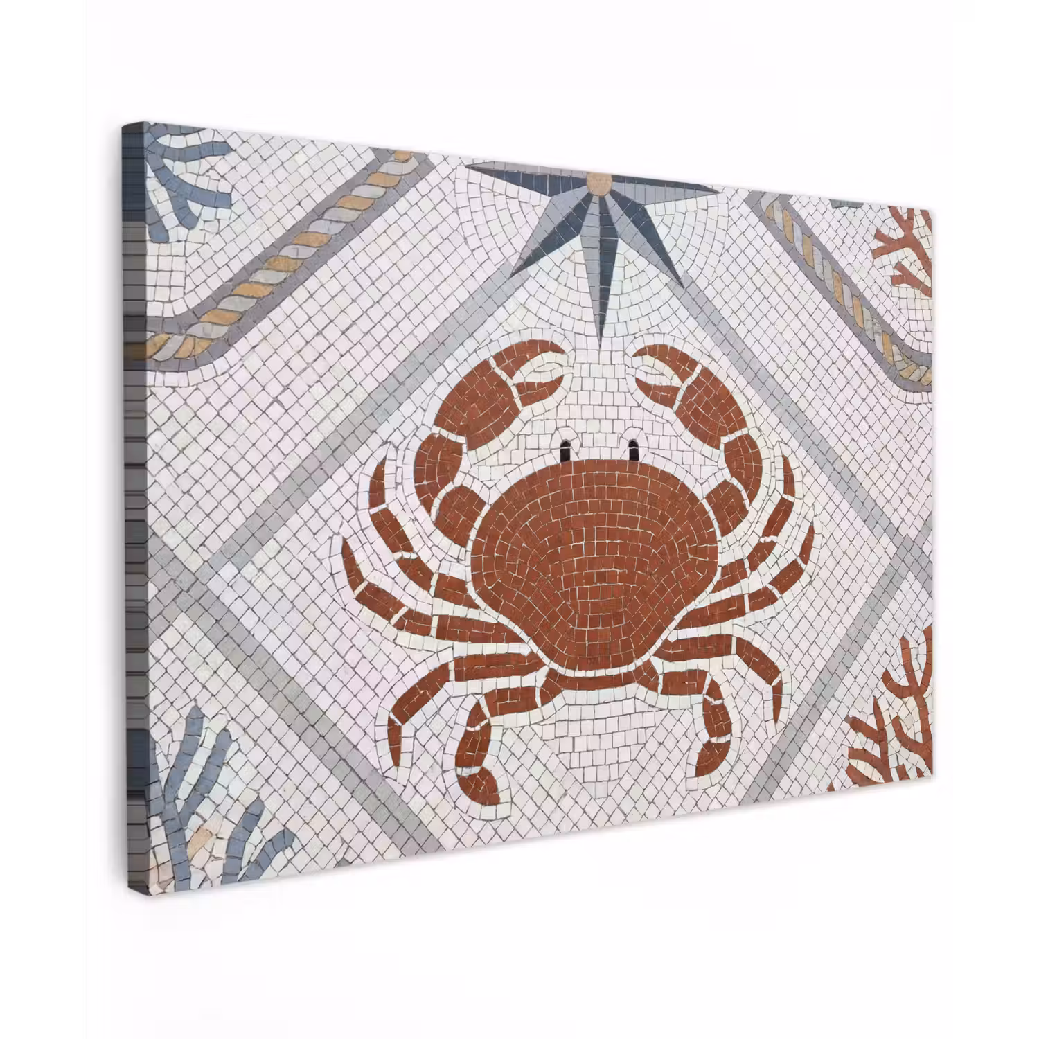 Dier - Mozaïek - Zee - Klassiek - Bruin Tuinposter op houten frame 2 cm dik klein -3d