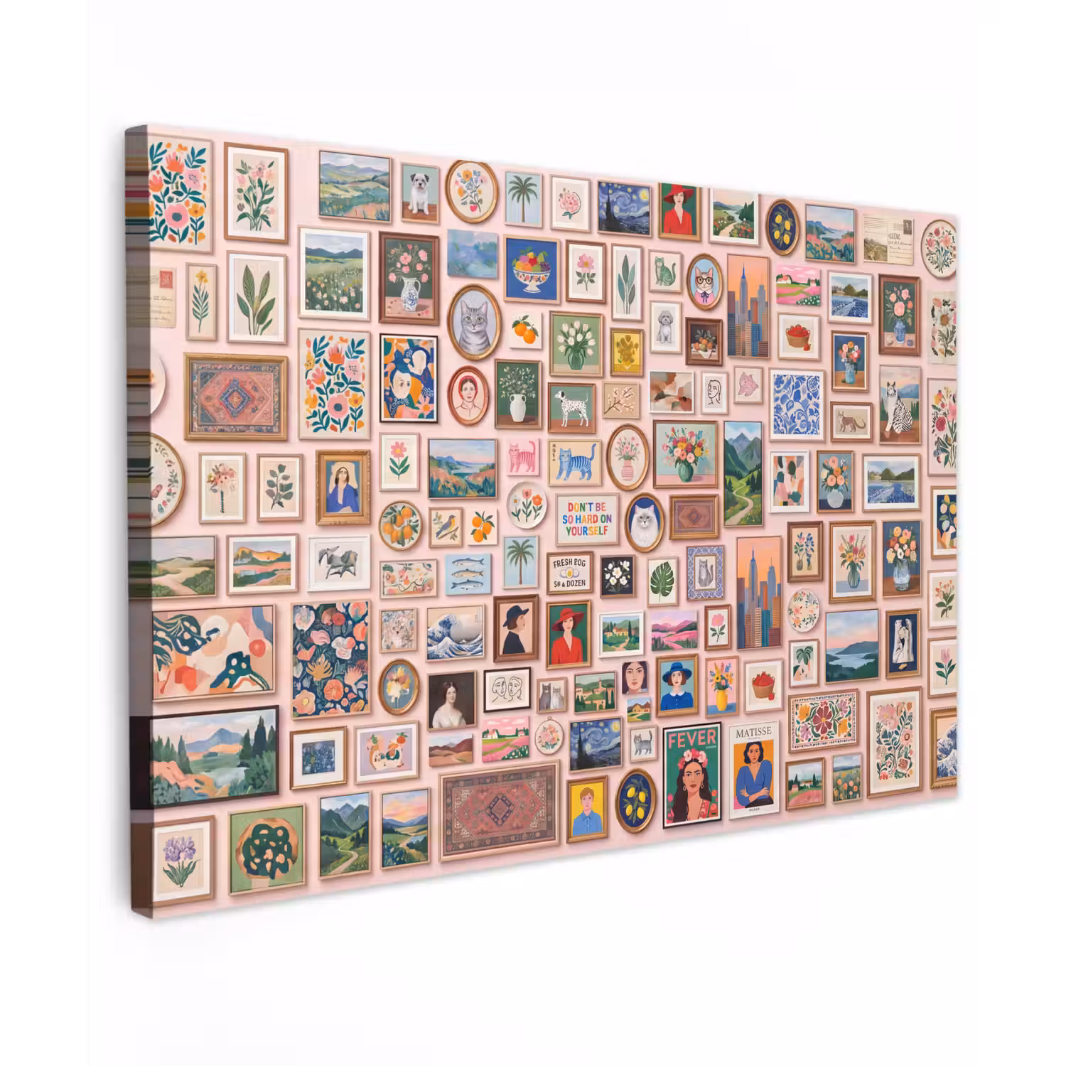 Kunst - Collectie - Decoratie - Modern - Kleurrijk Tuinposter op houten frame 2 cm dik klein -3d