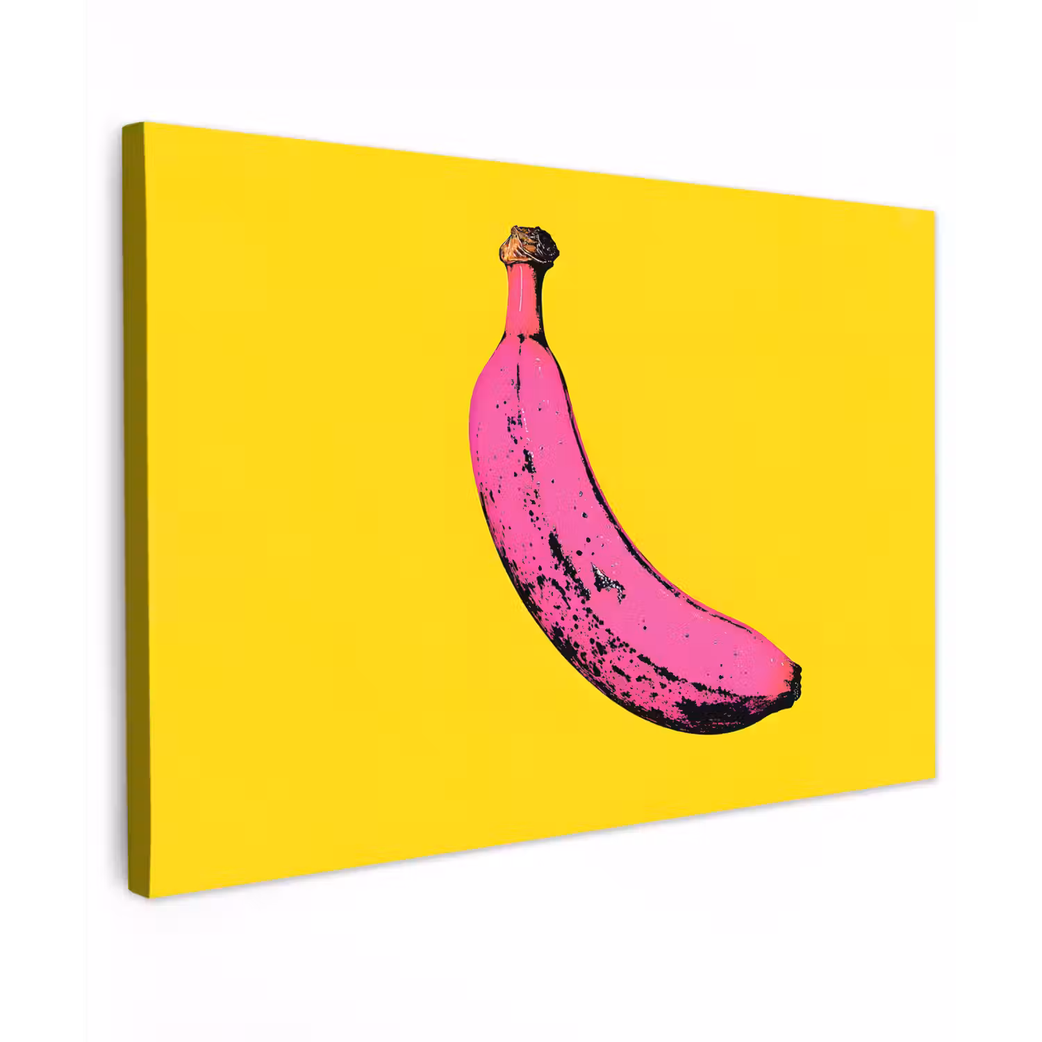 Banaan - Grafisch - Geel Tuinposter op houten frame 2 cm dik klein -3d