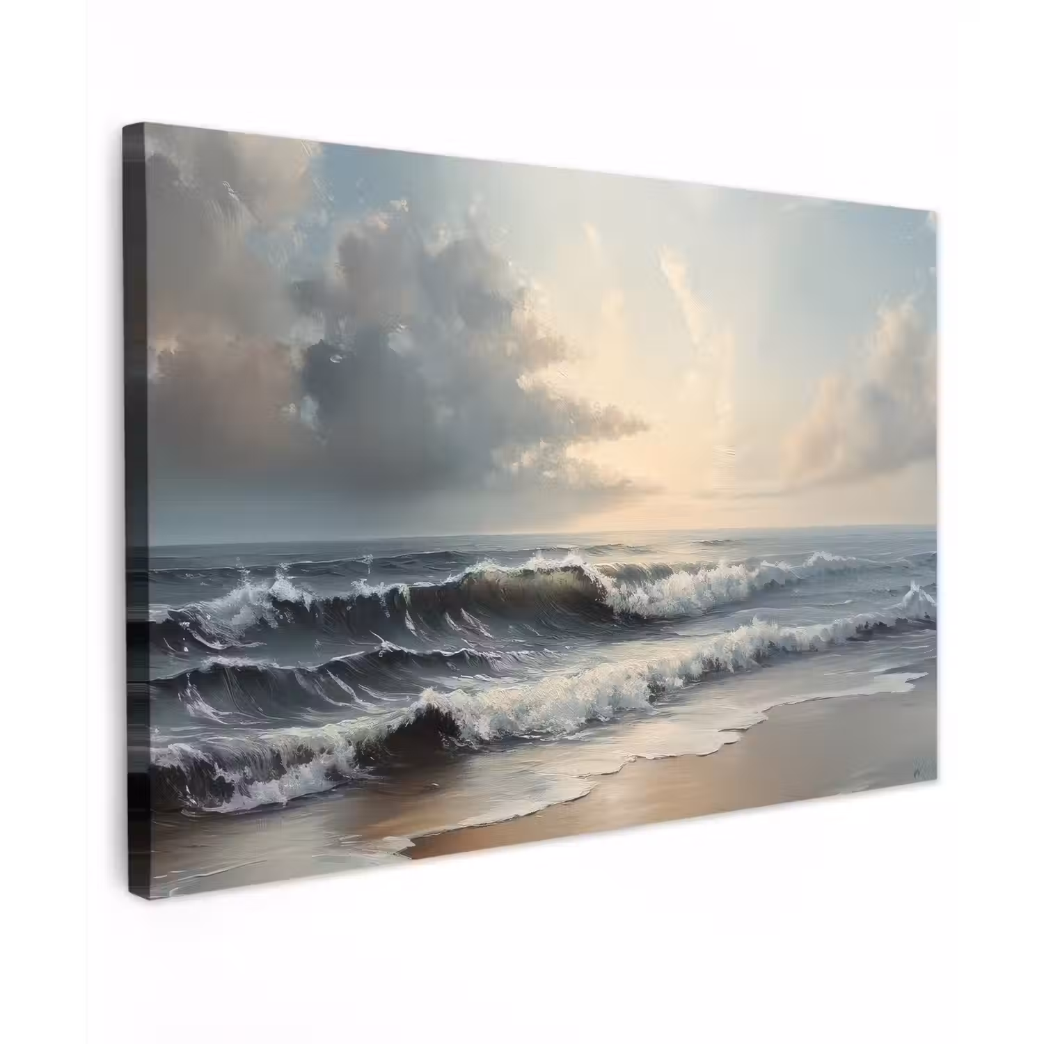 Strand - Zee - Zonsondergang Tuinposter op houten frame 2 cm dik klein -3d