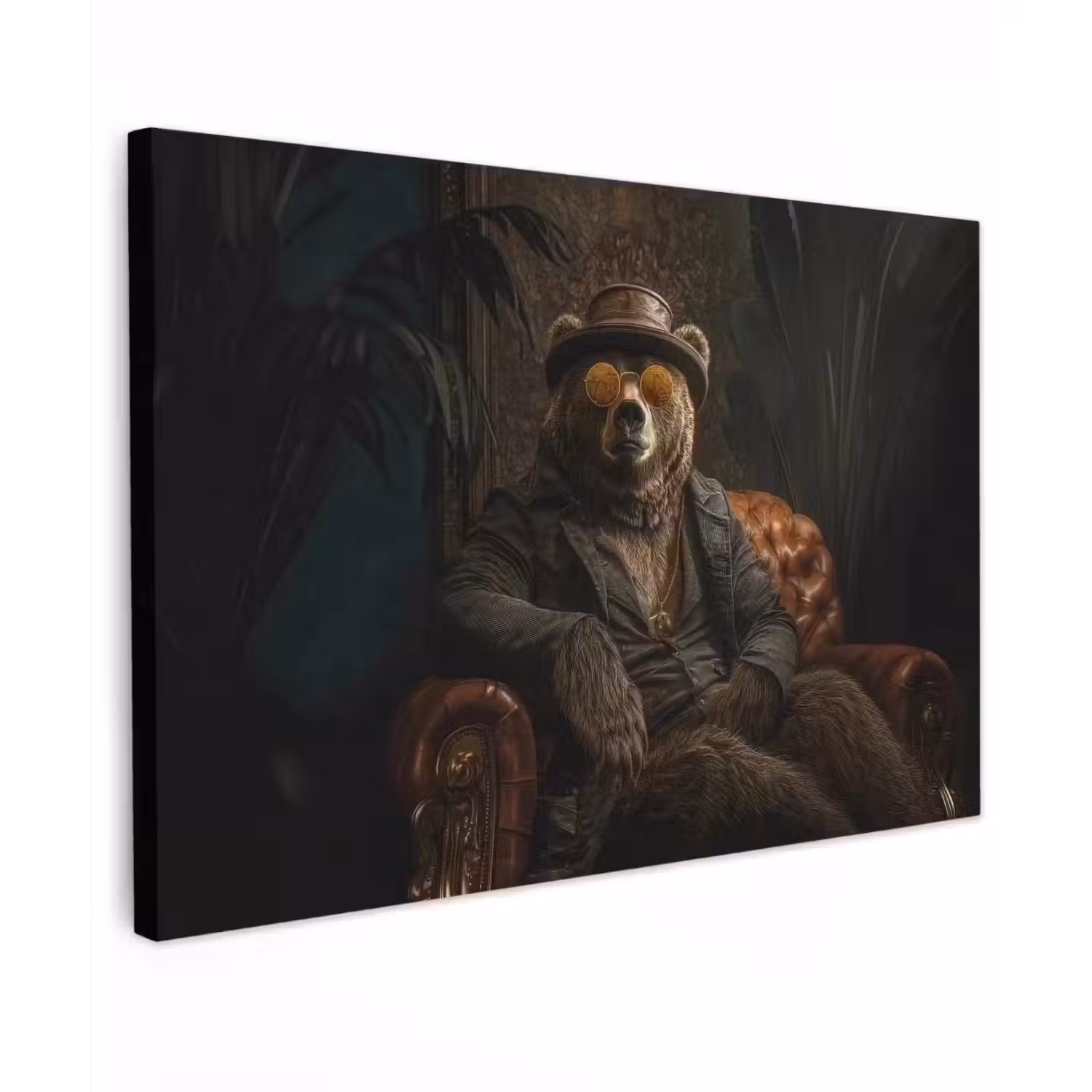 Beer - Bruin - Pak - Hoed Tuinposter op houten frame 2 cm dik klein -3d