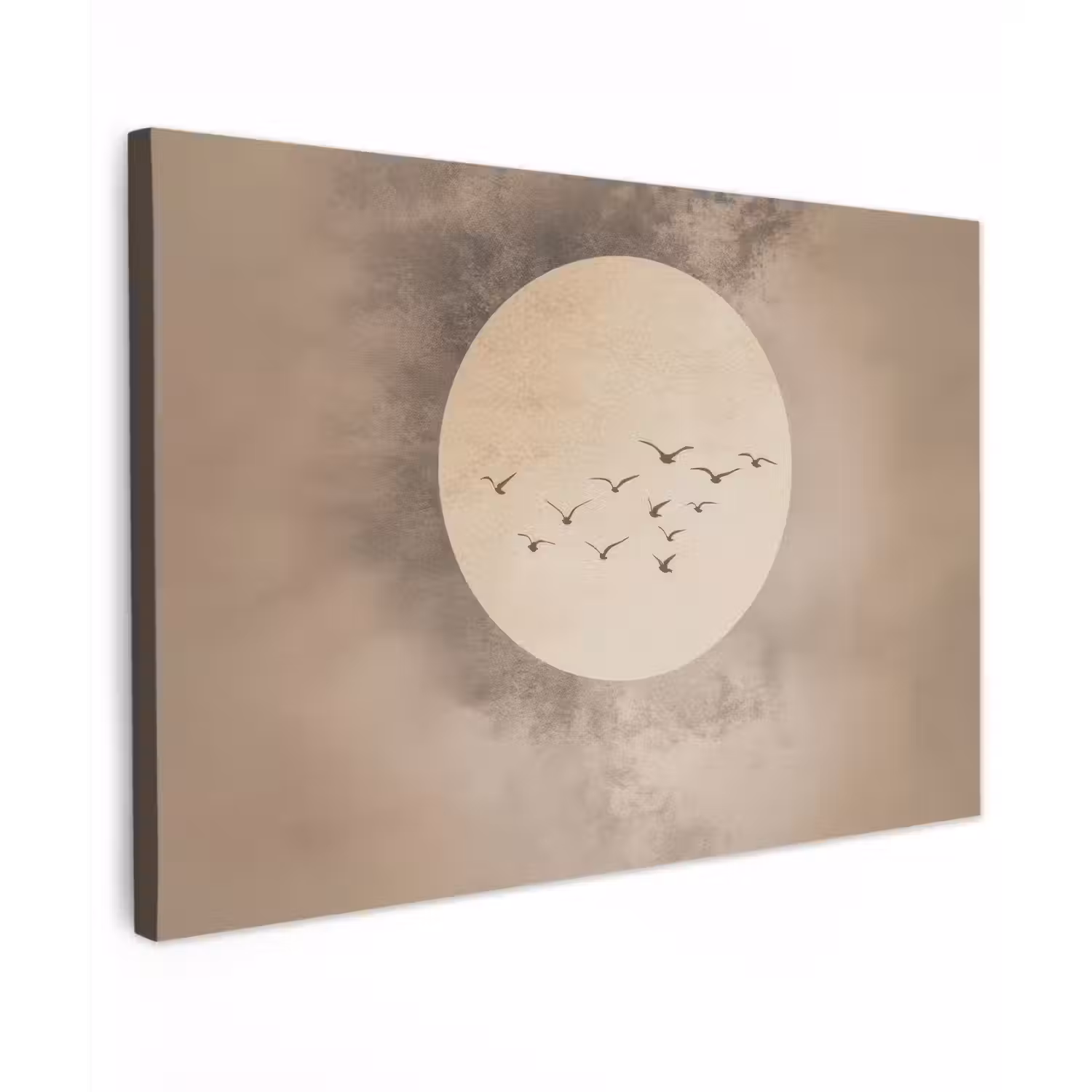Vogel - Beige - Japandi Tuinposter op houten frame 2 cm dik klein -3d