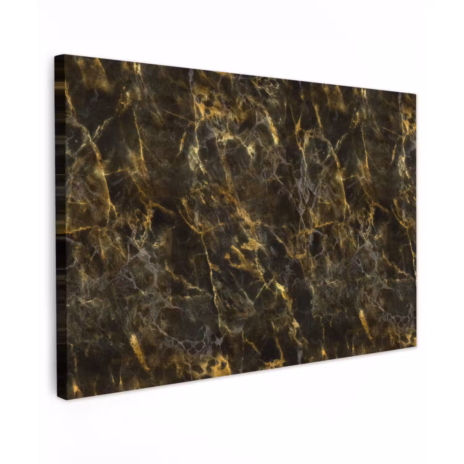 Zwart - Marmer - Goud Tuinposter op houten frame 2 cm dik klein 845 -3d