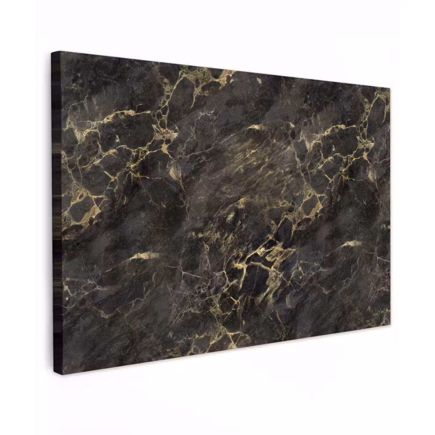 Zwart - Marmer - Goud - Nerf Tuinposter op houten frame 2 cm dik klein 845 -3d