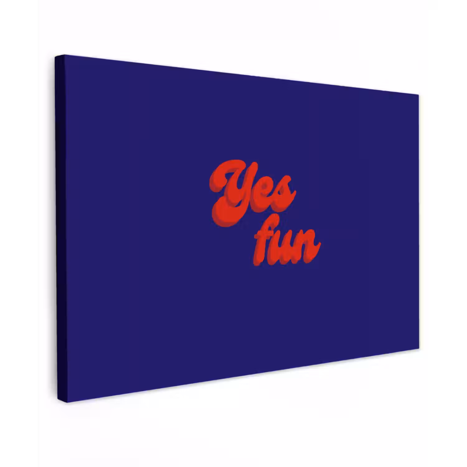 Blauw - Rood - Yes fun - 3D Tuinposter op houten frame 2 cm dik klein -3d