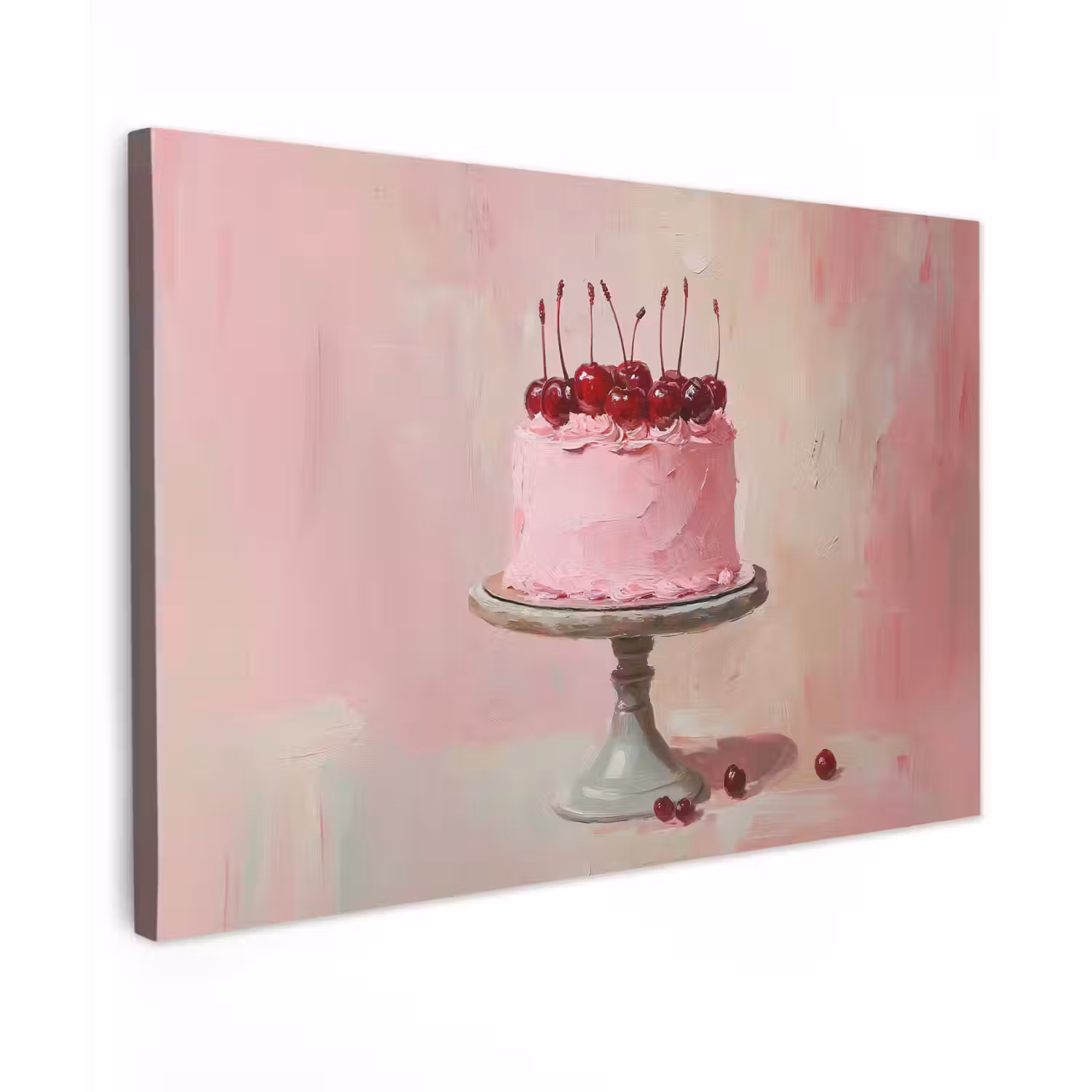 Taart - Pink - Cherry Tuinposter op houten frame 2 cm dik klein -3d