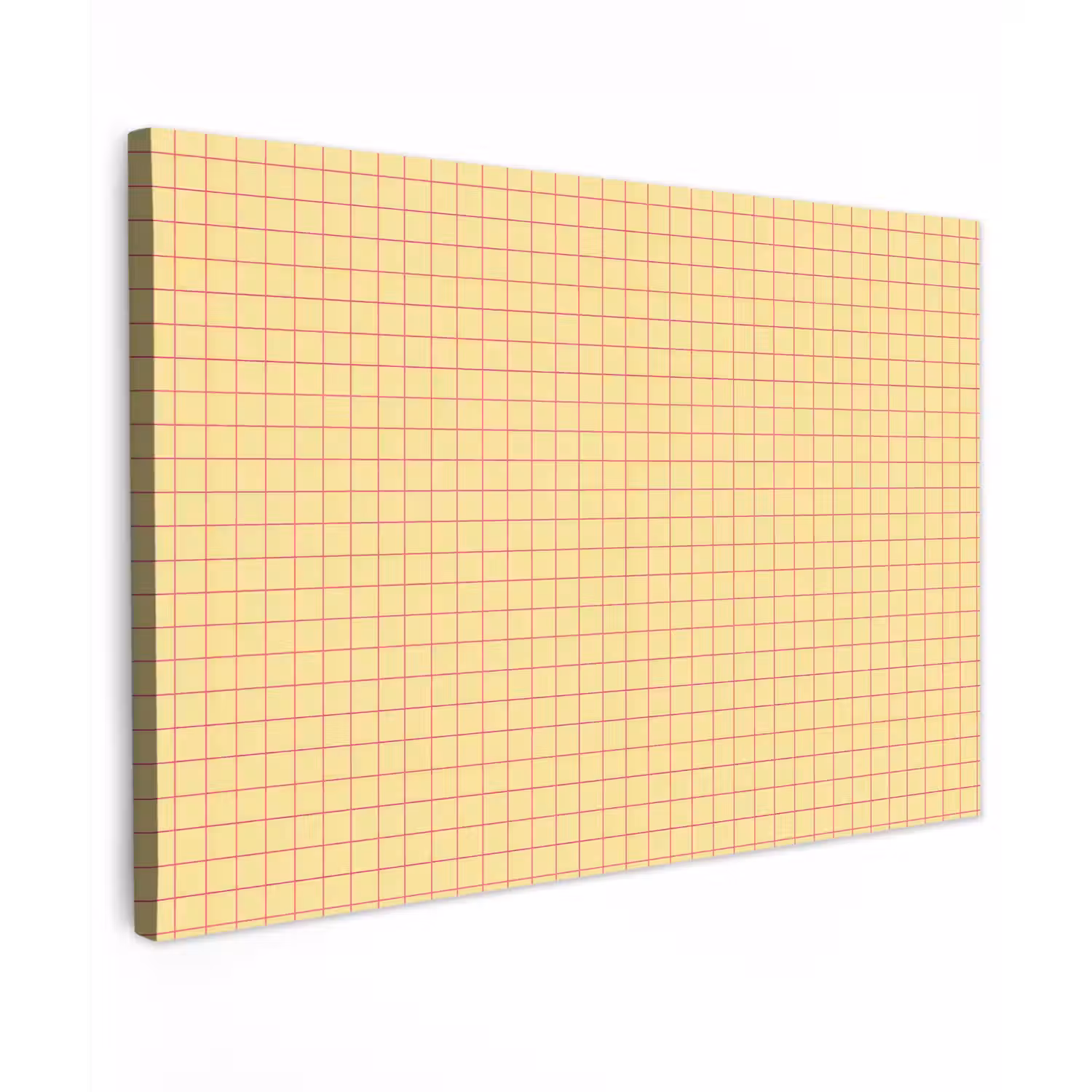 Ruitjes - Grid - Minimalistisch - Geel - Roze Tuinposter op houten frame 2 cm dik klein 845 -3d