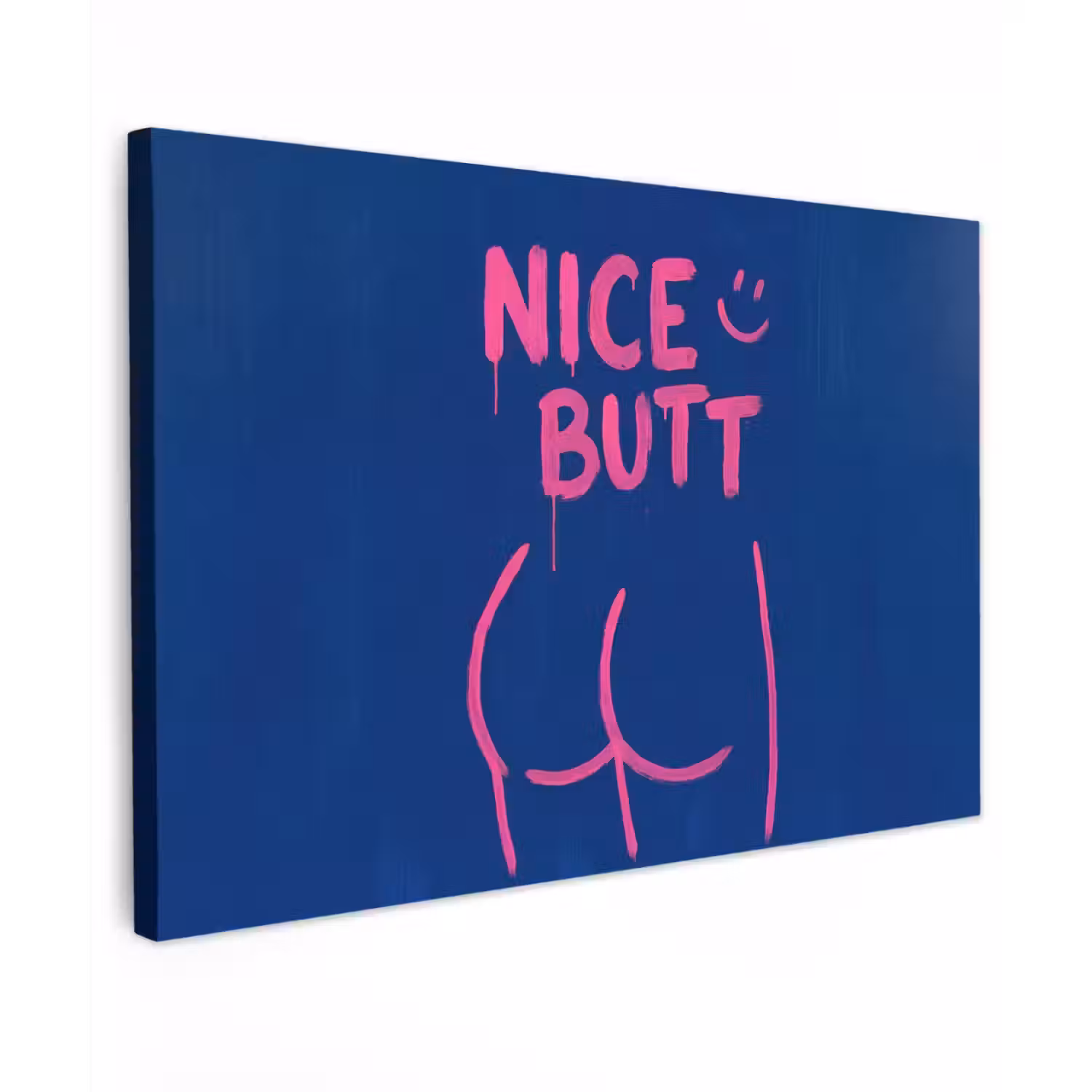 Brutaal - Grappig - Blauw Tuinposter op houten frame 2 cm dik klein -3d