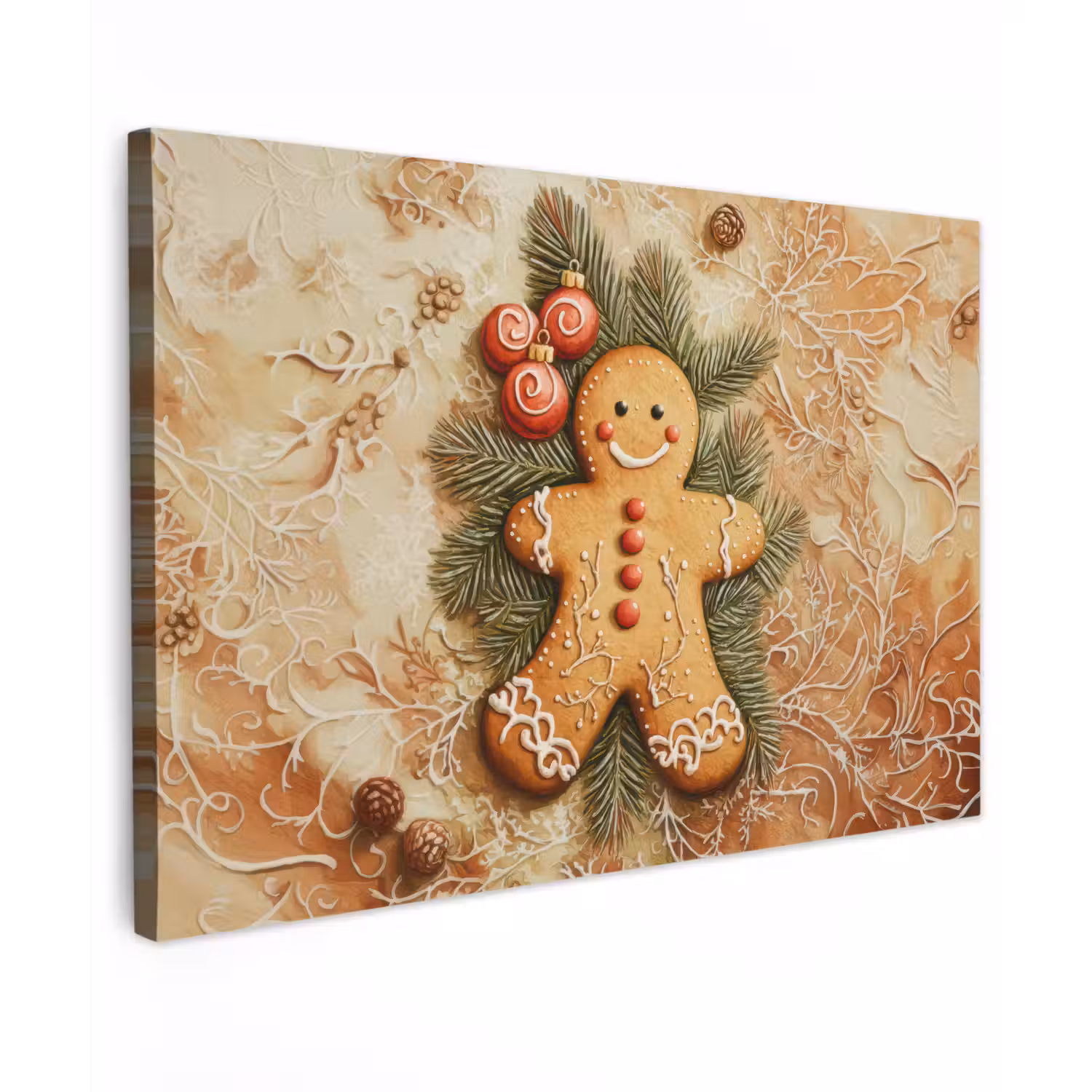 Kerstmis - Koekje - Poppetje - Speculaas Tuinposter op houten frame 2 cm dik klein -3d