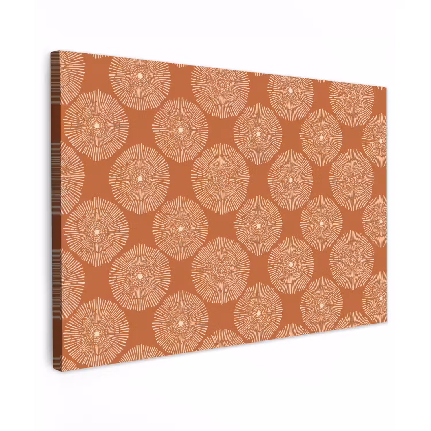 Cirkels - Grafisch - Patroon - Terracotta Tuinposter op houten frame 2 cm dik klein 845 -3d