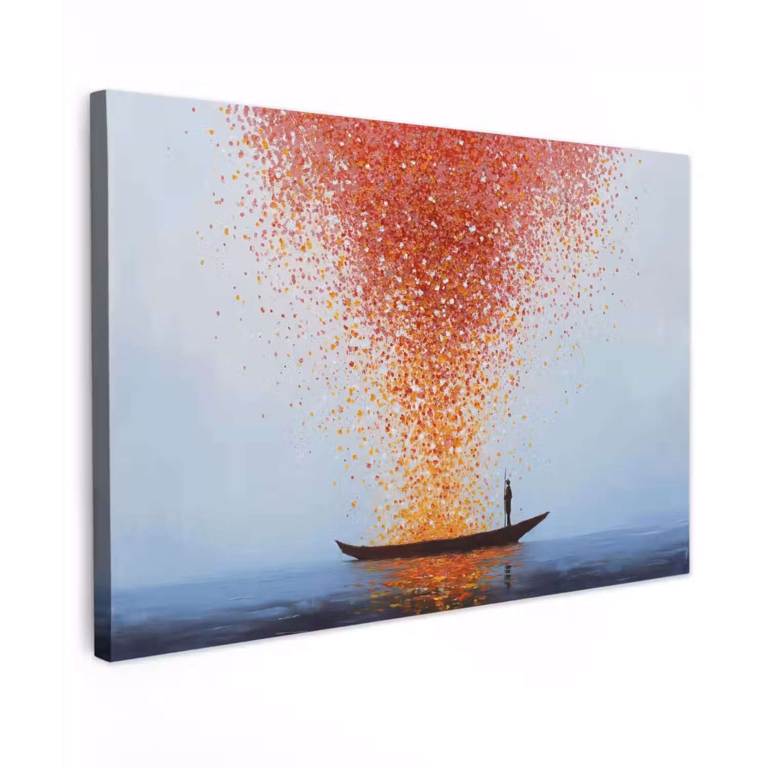 Wolk - Confetti - Boot - Wateroppervlakte Tuinposter op houten frame 2 cm dik klein -3d