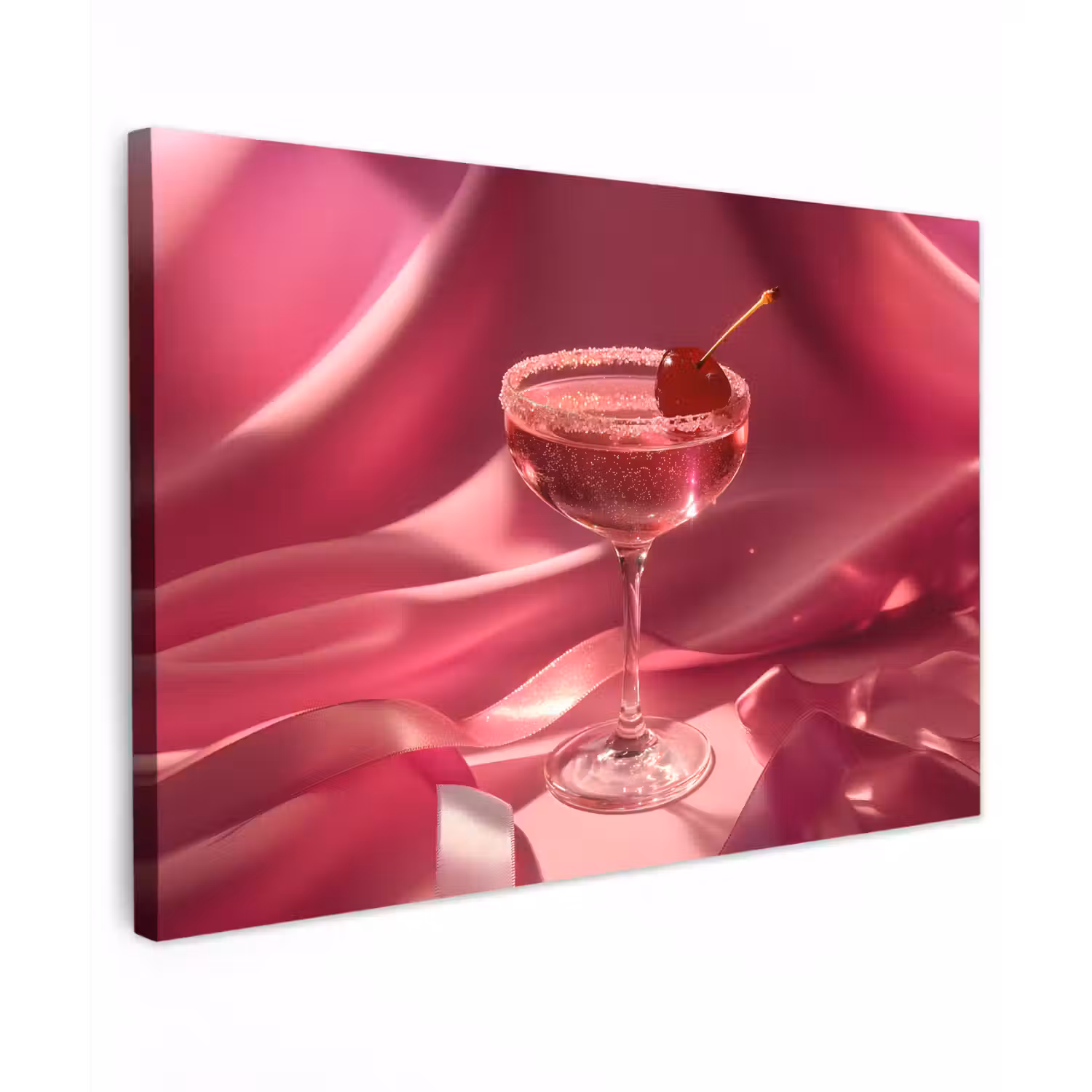 Cocktail - Pink - Luxe Tuinposter op houten frame 2 cm dik klein -3d