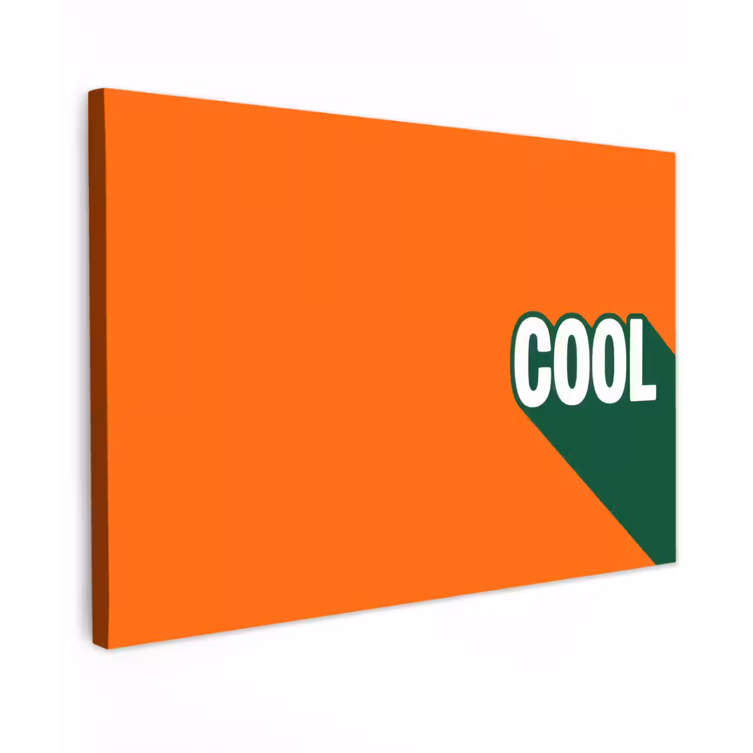 Cool - Oranje - Groen Tuinposter op houten frame 2 cm dik klein -3d