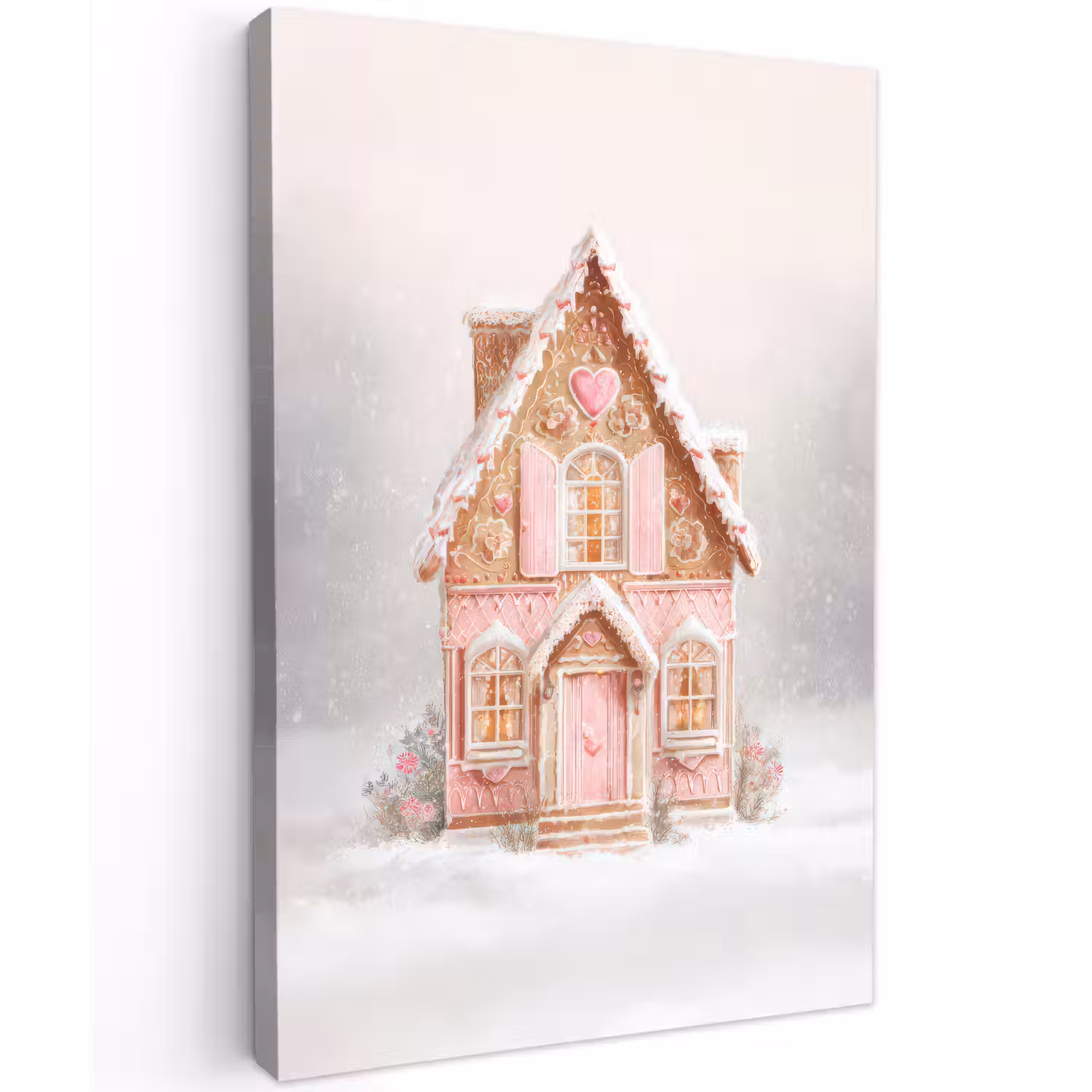Huisje - Suiker - Pastel Tuinposter op houten frame 2 cm dik klein -3d