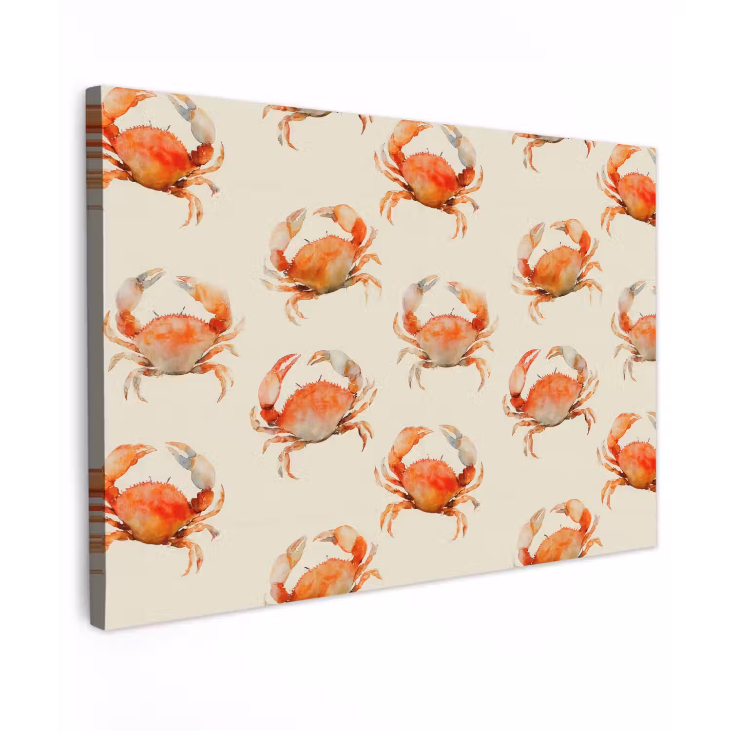 Krabben - Patroon - Oranje Tuinposter op houten frame 2 cm dik klein 845 -3d
