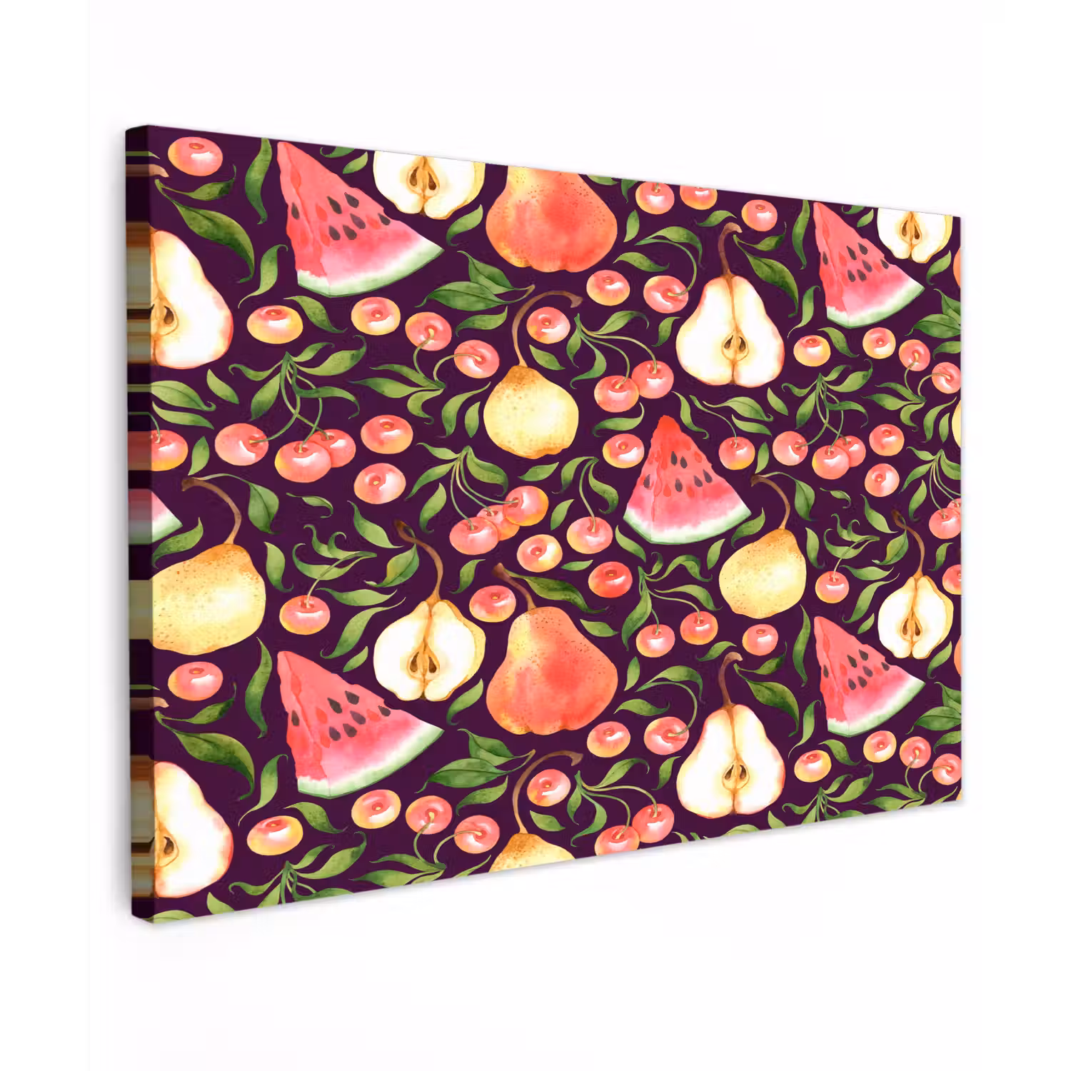 Donker - Bladeren - Fruit Tuinposter op houten frame 2 cm dik klein 845 -3d
