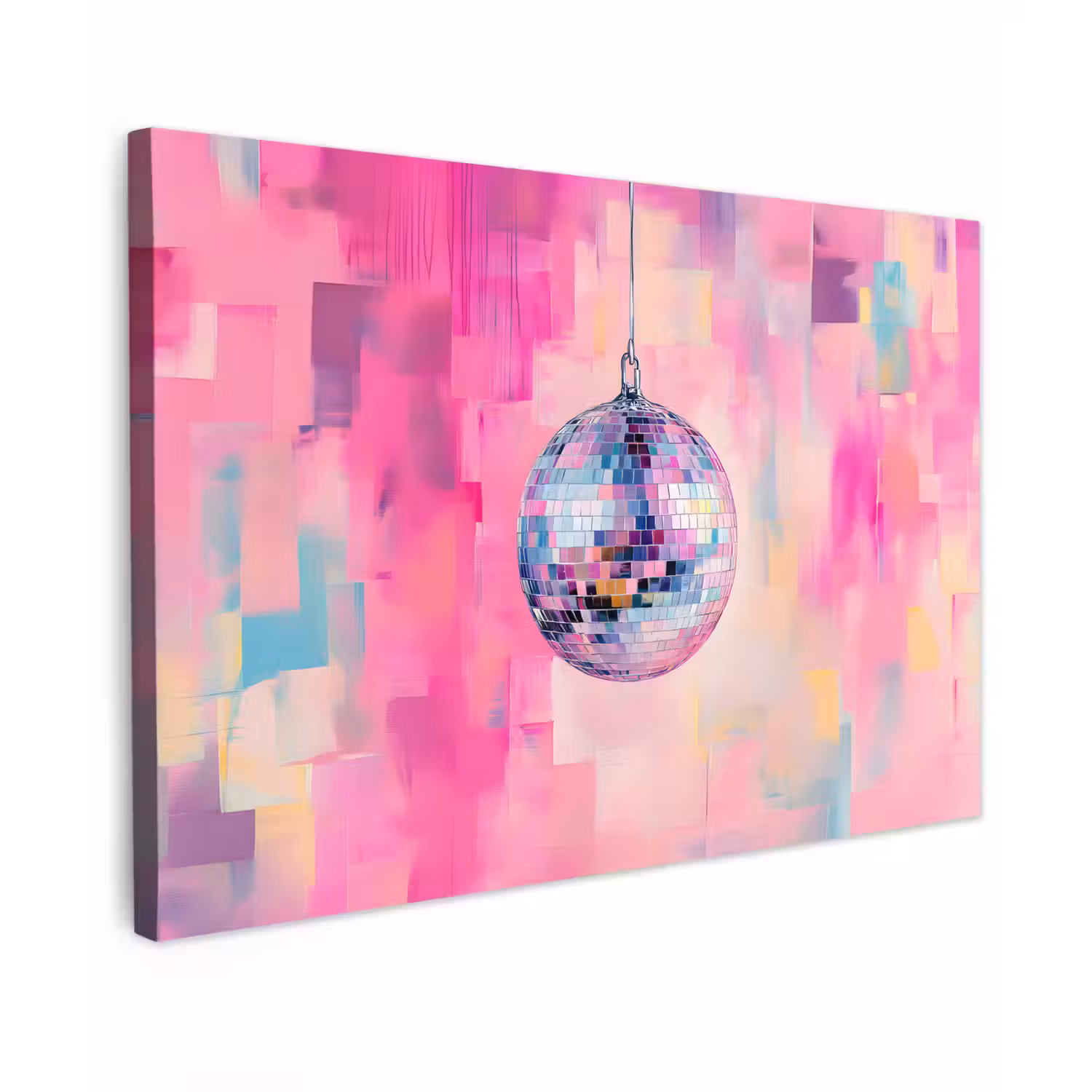 Discobal - Pink - Verf Tuinposter op houten frame 2 cm dik klein -3d