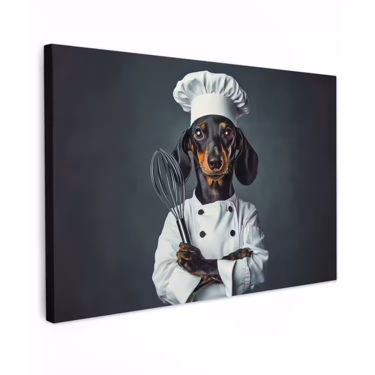 Hond - Garde - Kok Tuinposter op houten frame 2 cm dik klein -3d