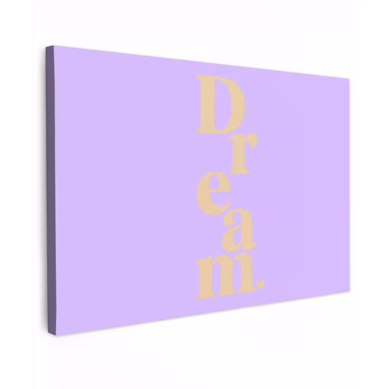 Dream - Paars - Typografisch Tuinposter op houten frame 2 cm dik klein -3d