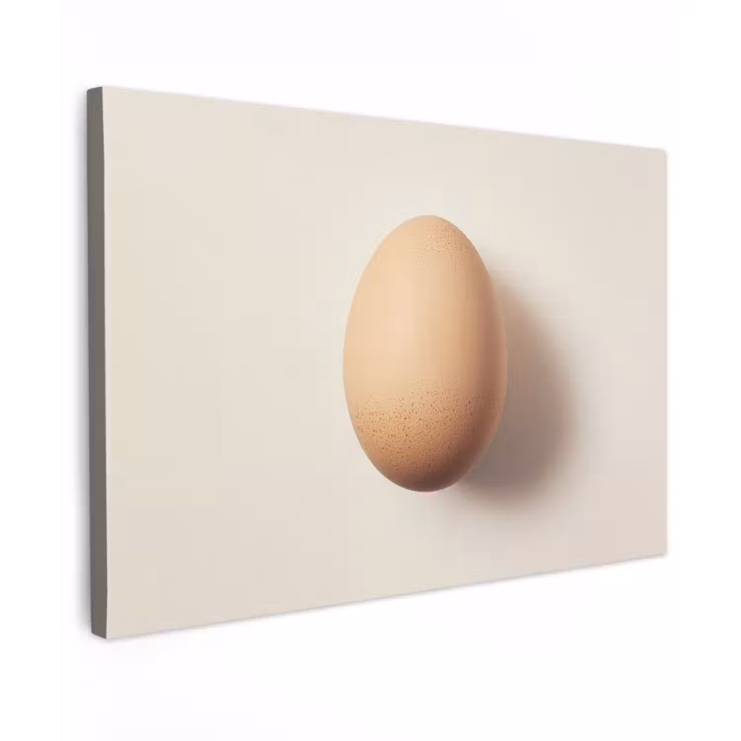 Ei - Beige - Ovaal - Egaal Tuinposter op houten frame 2 cm dik klein -3d