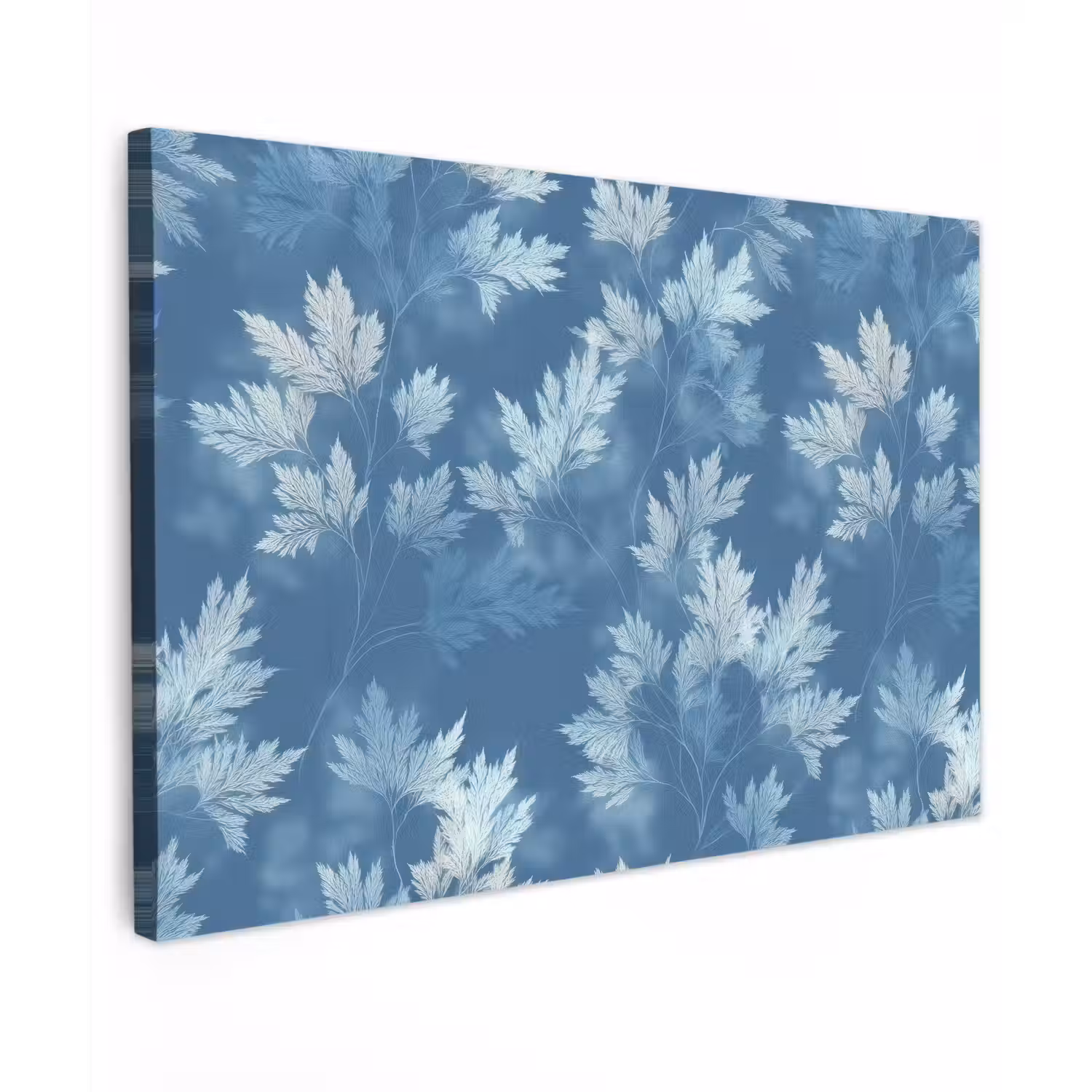 Varen - Botanisch - Patroon - Grijsblauw Tuinposter op houten frame 2 cm dik klein 845 -3d