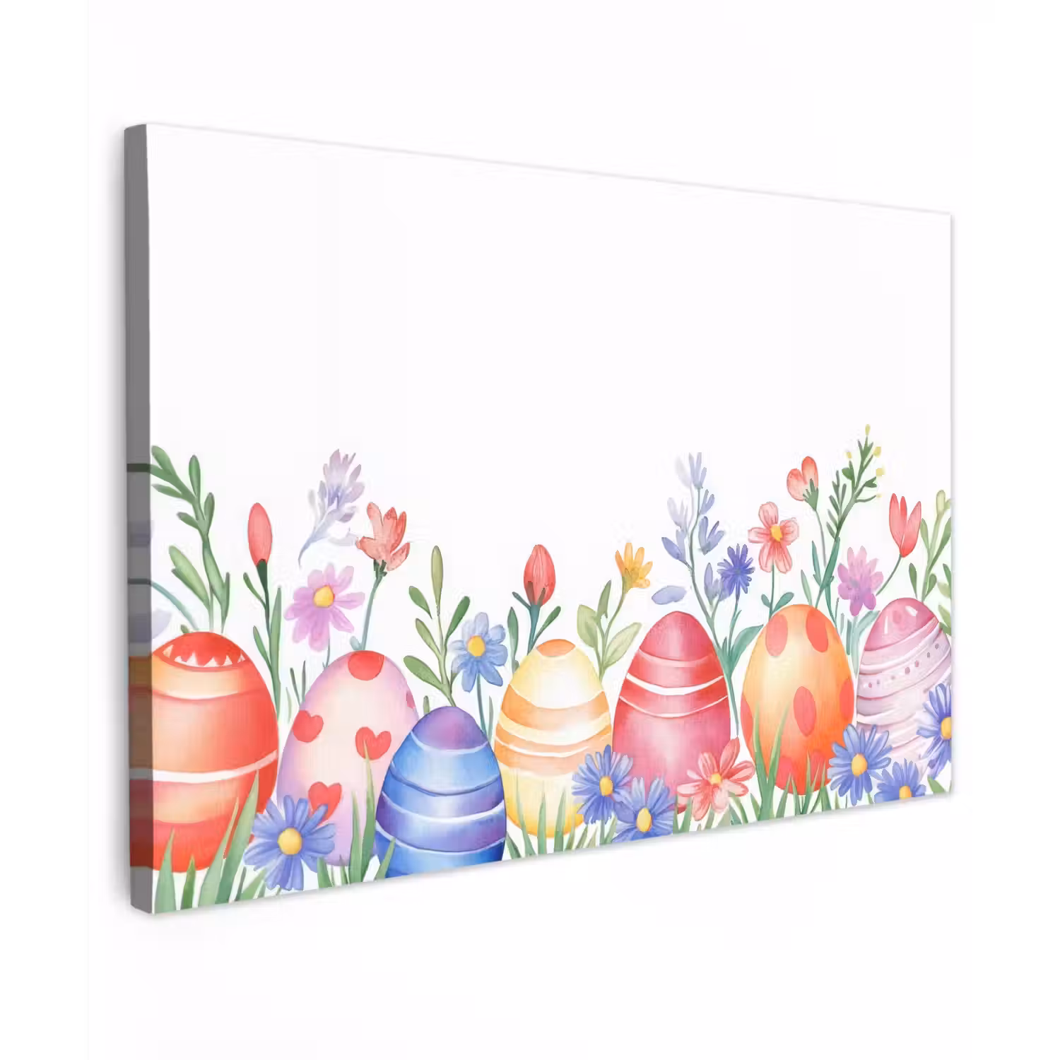 Bloementuin - Kleurrijk - Eieren Tuinposter op houten frame 2 cm dik klein -3d