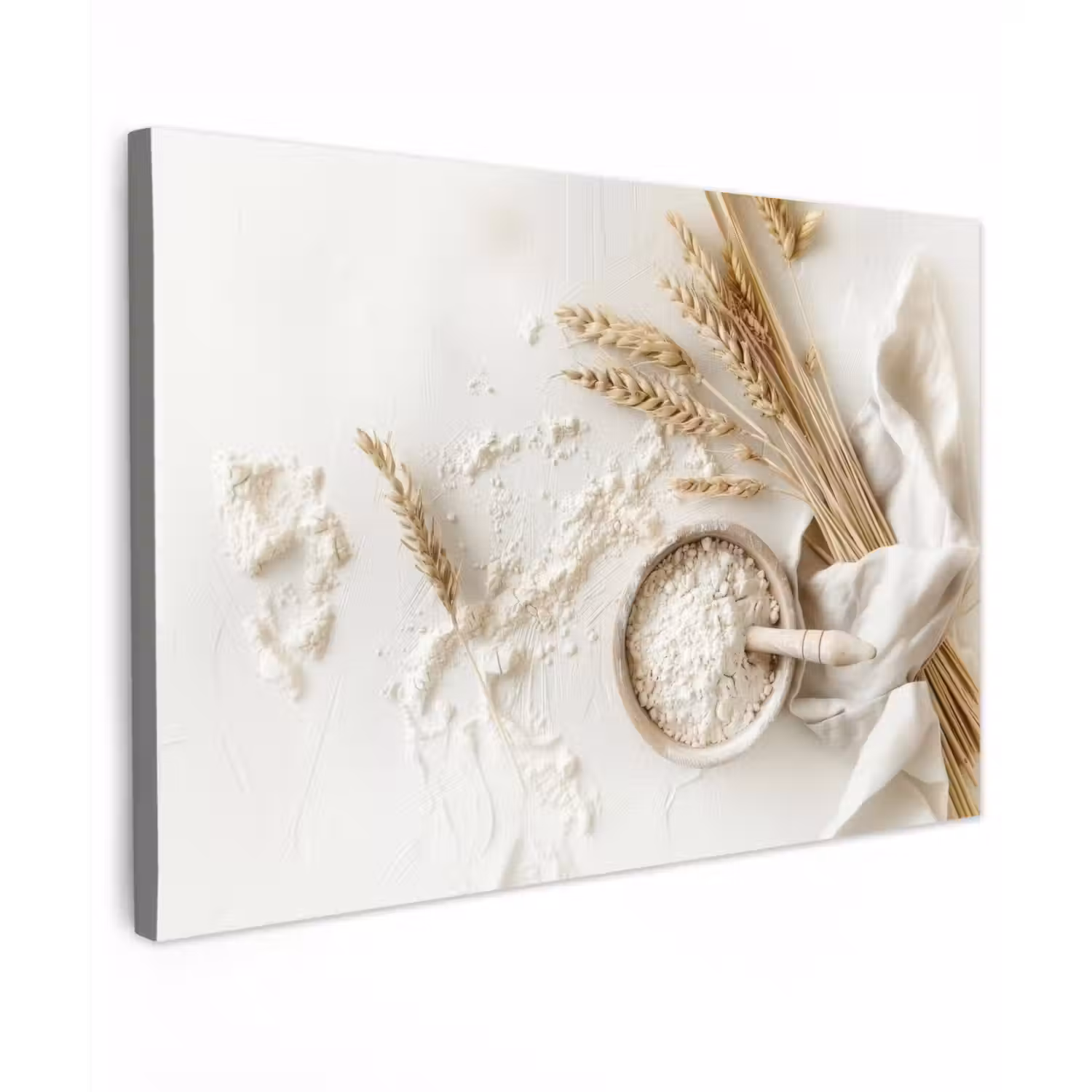 Bloem - Hout - Tarwe Tuinposter op houten frame 2 cm dik klein -3d