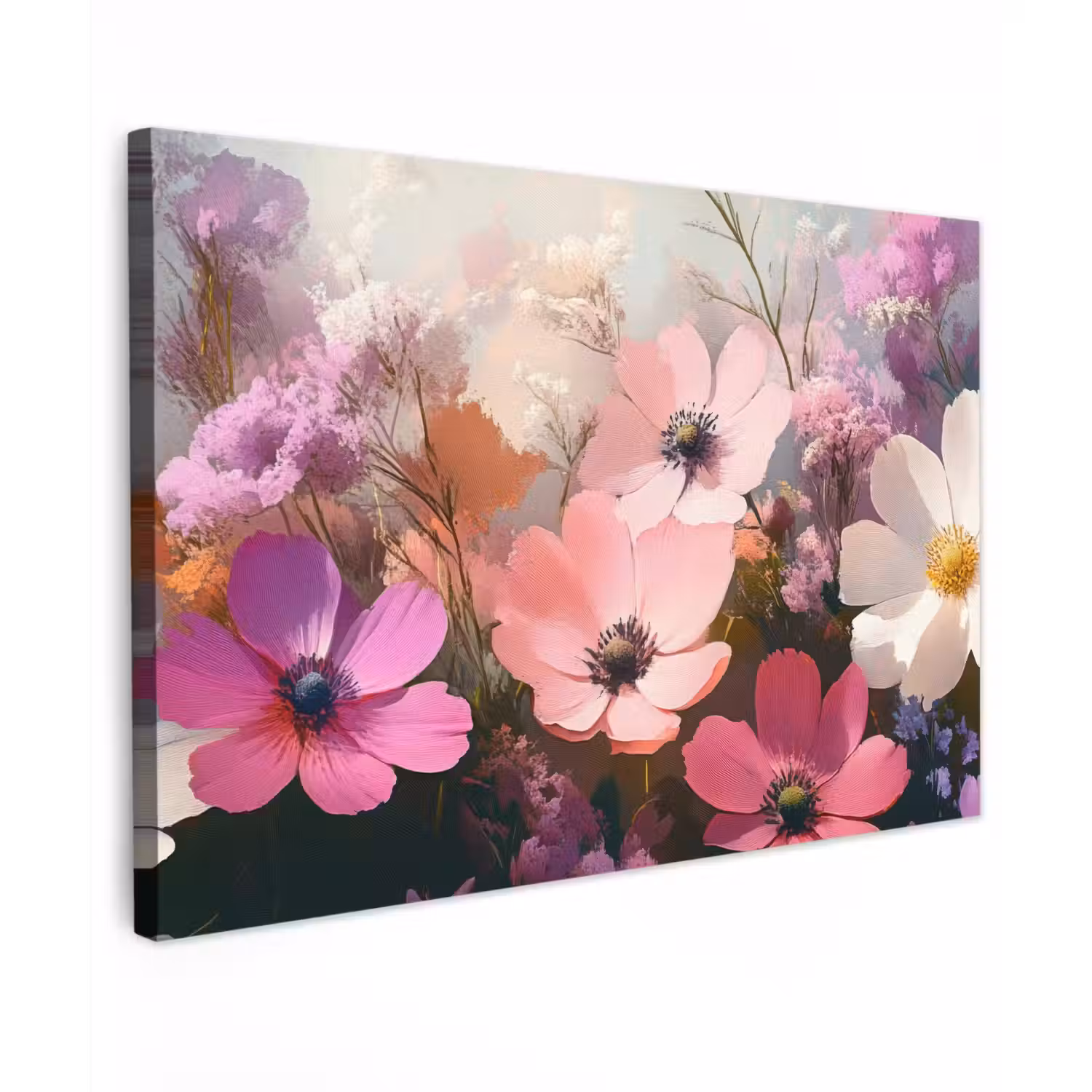 Bloemen - Kleurrijk - Bloei Tuinposter op houten frame 2 cm dik klein -3d