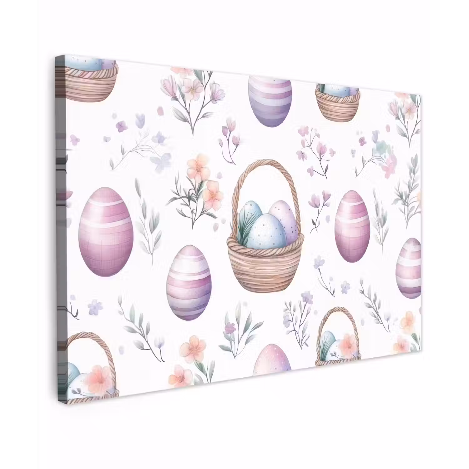 Bloemen - Paaseieren - Patroon Tuinposter op houten frame 2 cm dik klein -3d
