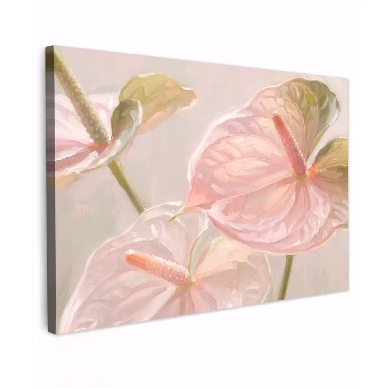 Bloemen - Pastel - Abstract - Natuur - Groen Tuinposter op houten frame 2 cm dik klein -3d