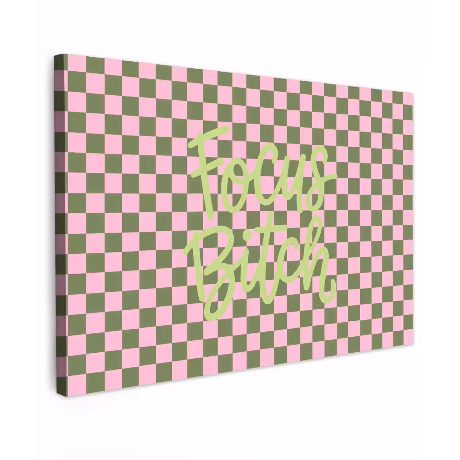 Focus - Vakken - Roze Tuinposter op houten frame 2 cm dik klein -3d