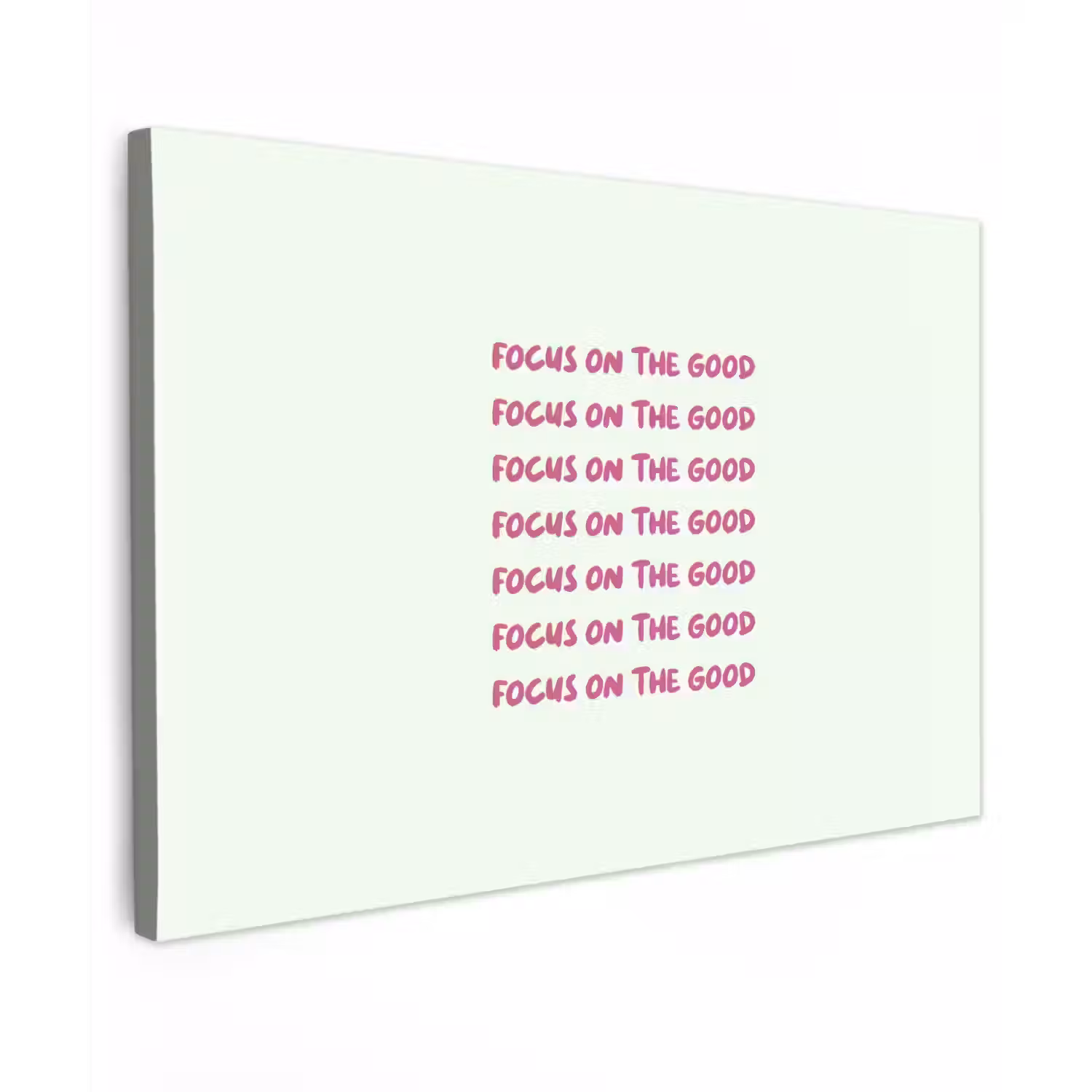 Focus on the good - Roze Tuinposter op houten frame 2 cm dik klein -3d