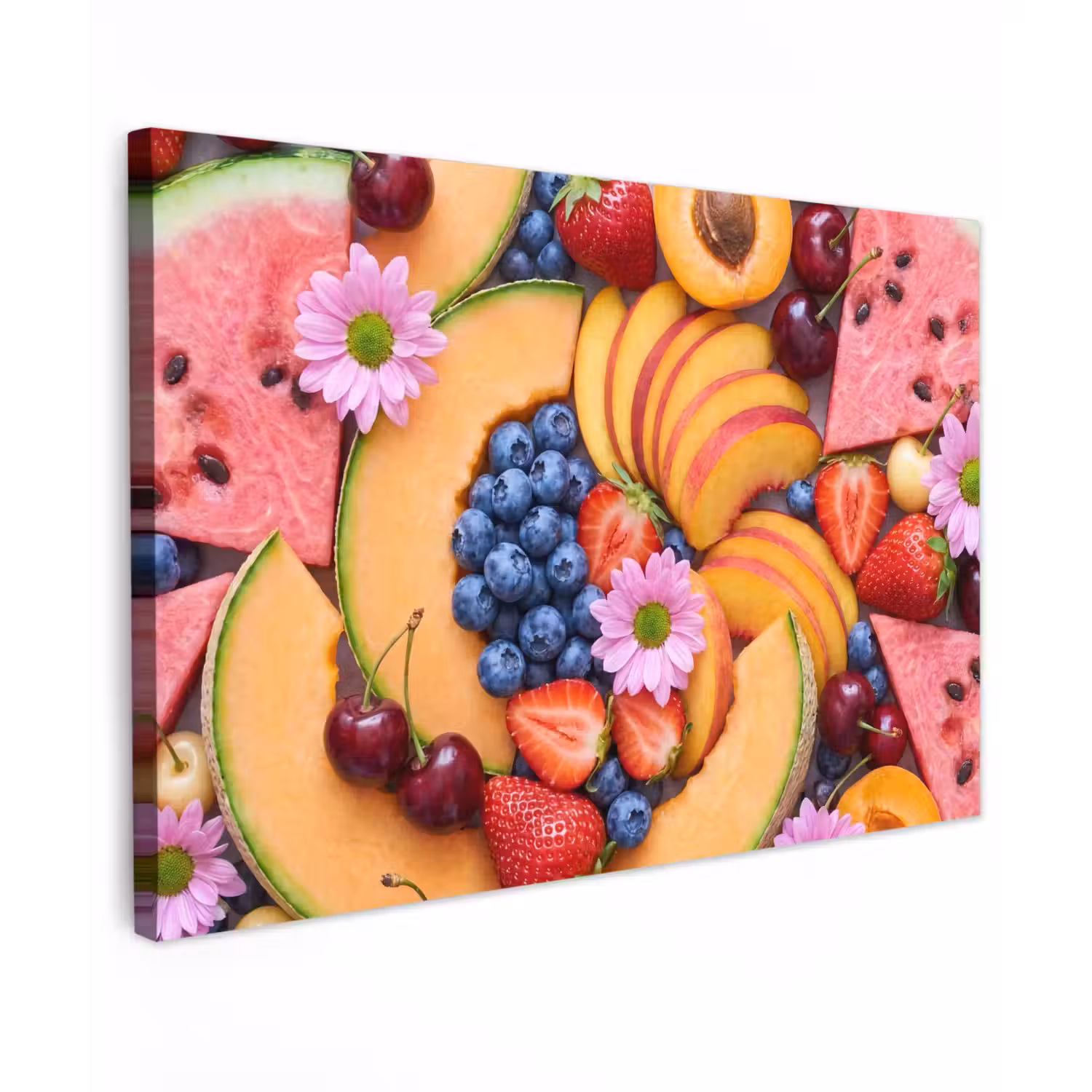Eten - Fruit - Zomer - Kleurrijk Tuinposter op houten frame 2 cm dik klein -3d
