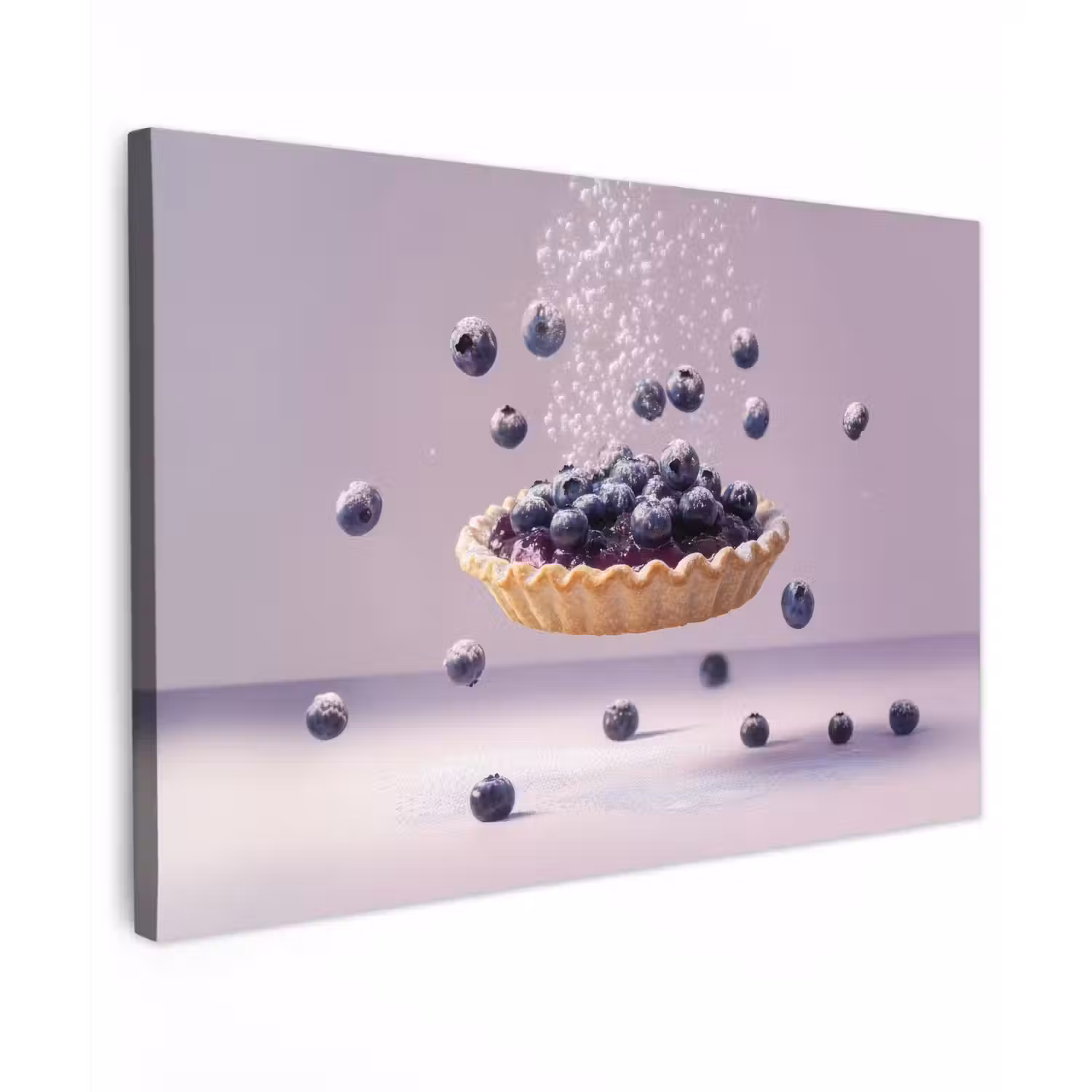 Eten - Taart - Bessen - Blauw Tuinposter op houten frame 2 cm dik klein -3d