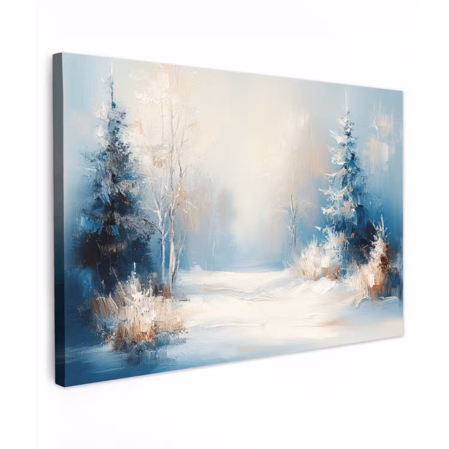 Bos - Winter - Natuur - Abstract - Sneeuw Tuinposter op houten frame 2 cm dik klein -3d