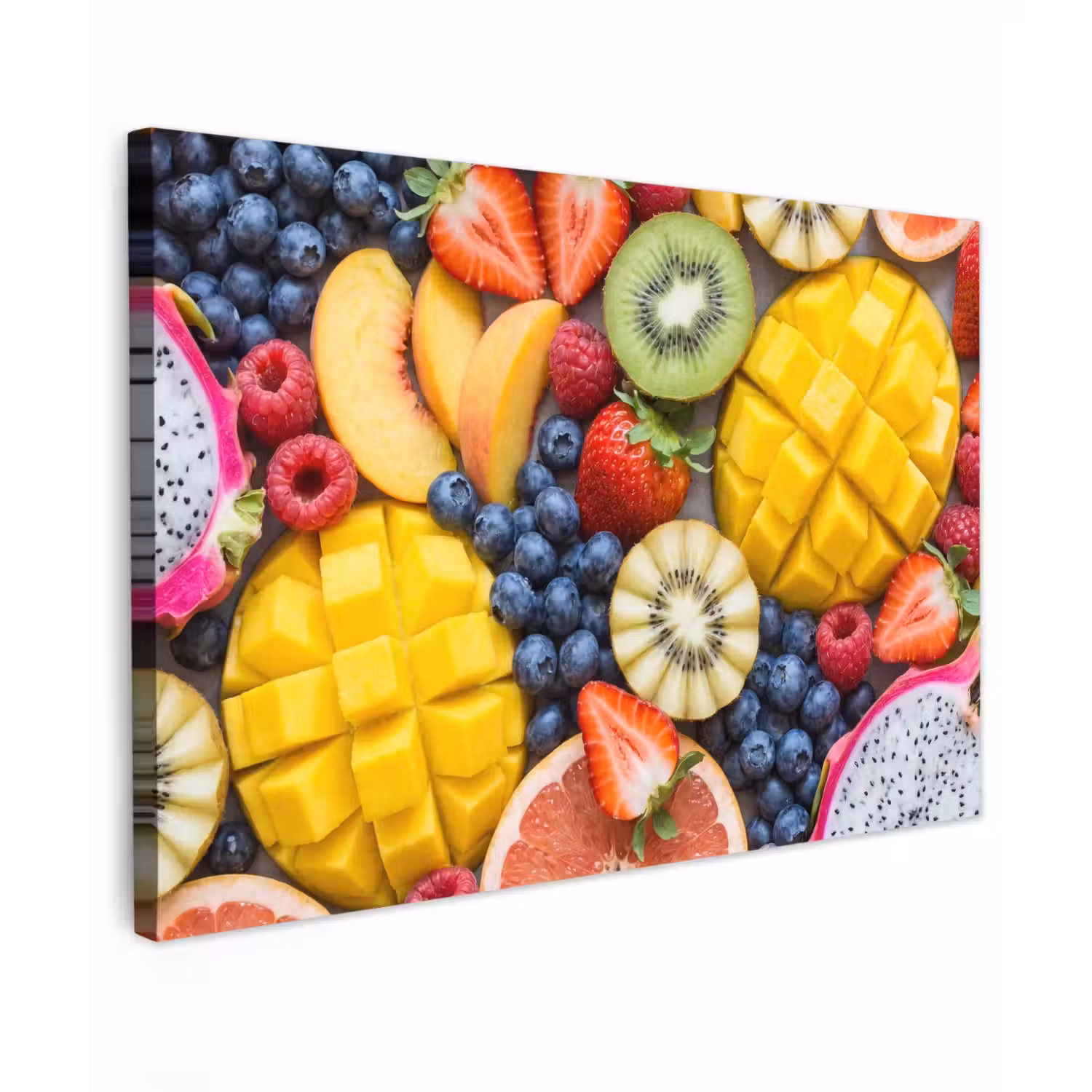 Fruit - Versneden - Kleurrijk - Eten - Gezond Tuinposter op houten frame 2 cm dik klein -3d