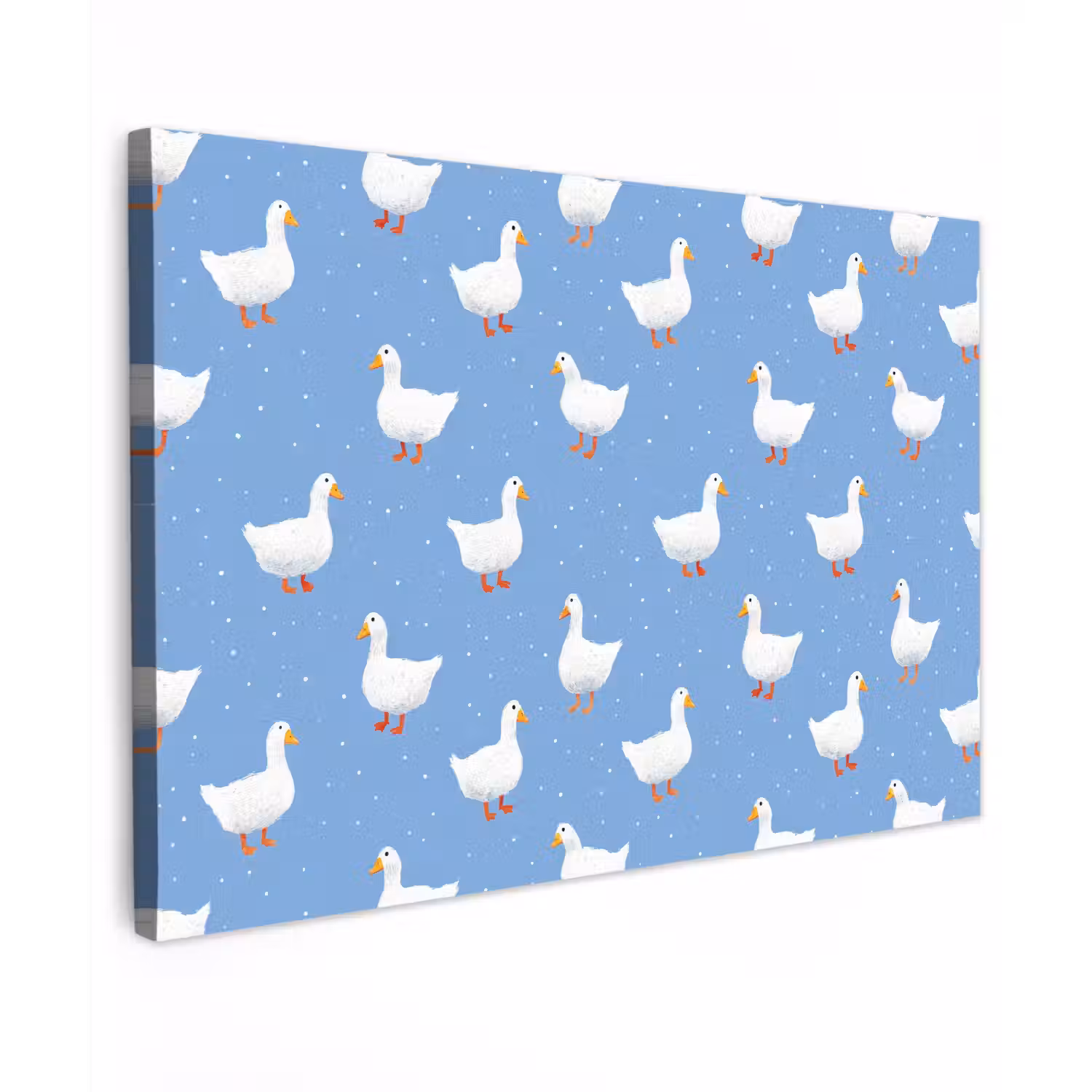 Ganzen - Elegant - Blauw Tuinposter op houten frame 2 cm dik klein 845 -3d