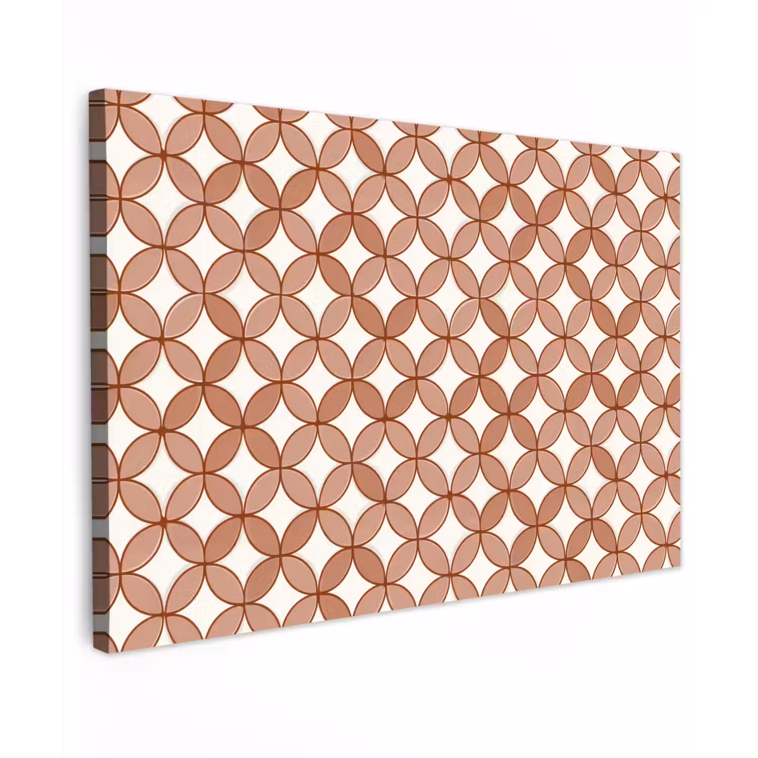 Geometrisch - Cirkels - Modern - Terracotta Tuinposter op houten frame 2 cm dik klein 845 -3d