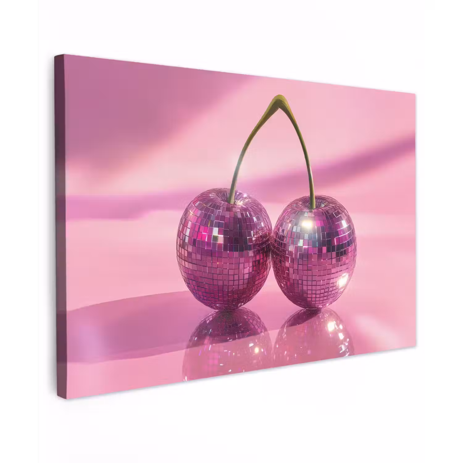 Glitter - Discobol - Roze - Kersen Tuinposter op houten frame 2 cm dik klein -3d