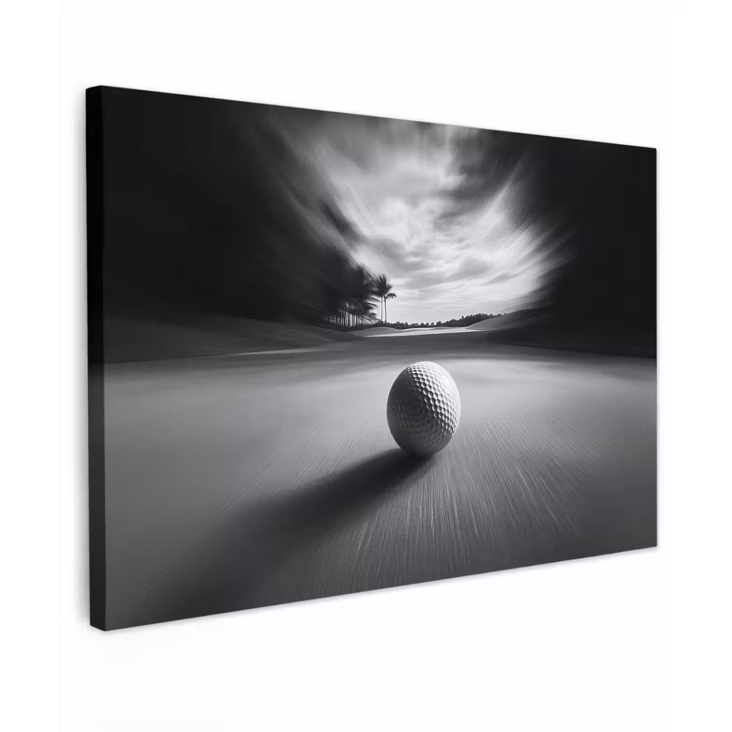 Golfbal - Wazig - Zwart Tuinposter op houten frame 2 cm dik klein -3d
