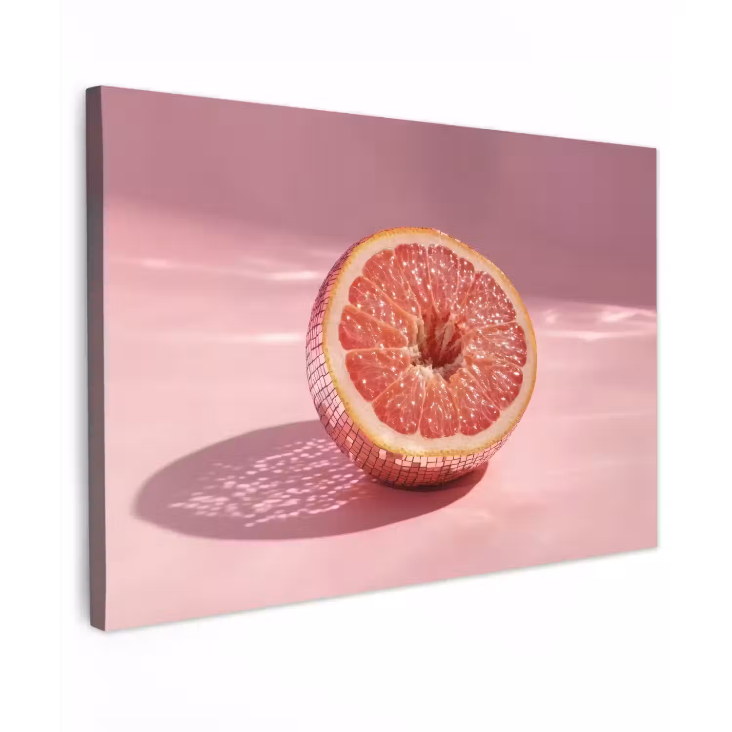 Grapefruit - Roze - Disco - Shiny Tuinposter op houten frame 2 cm dik klein -3d