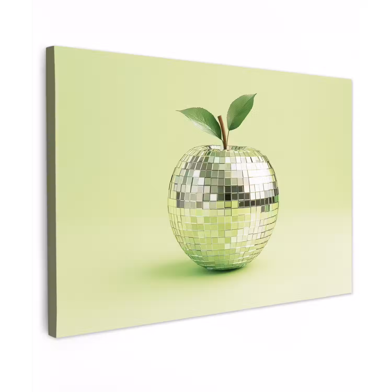 Groen - Disco - Decoratie - Appel Tuinposter op houten frame 2 cm dik klein -3d